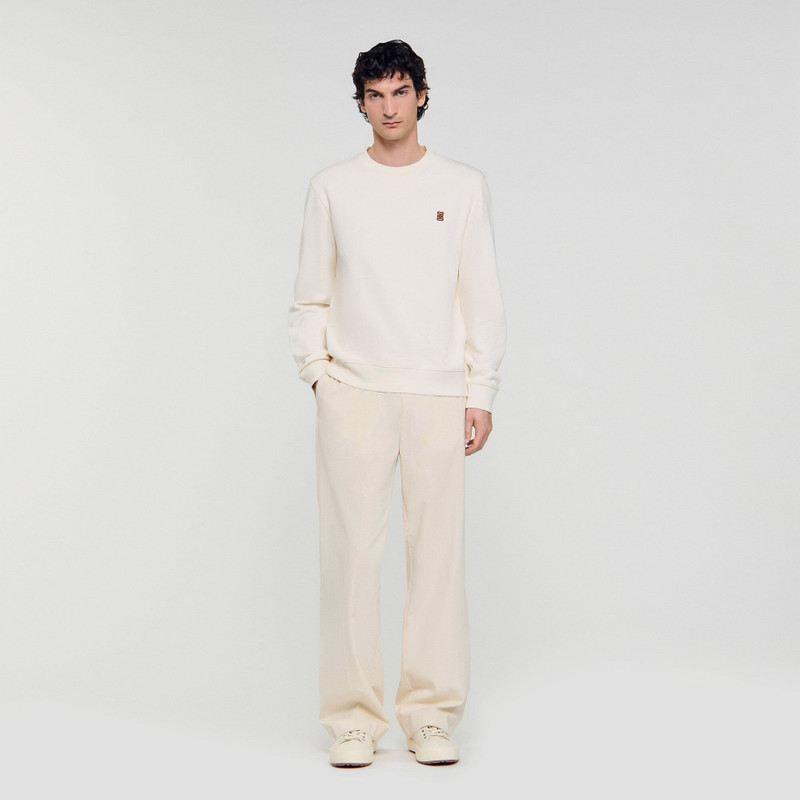 Sandro OVERSIZED SWEATSHIRT WITH LEATHER PATCH outlook