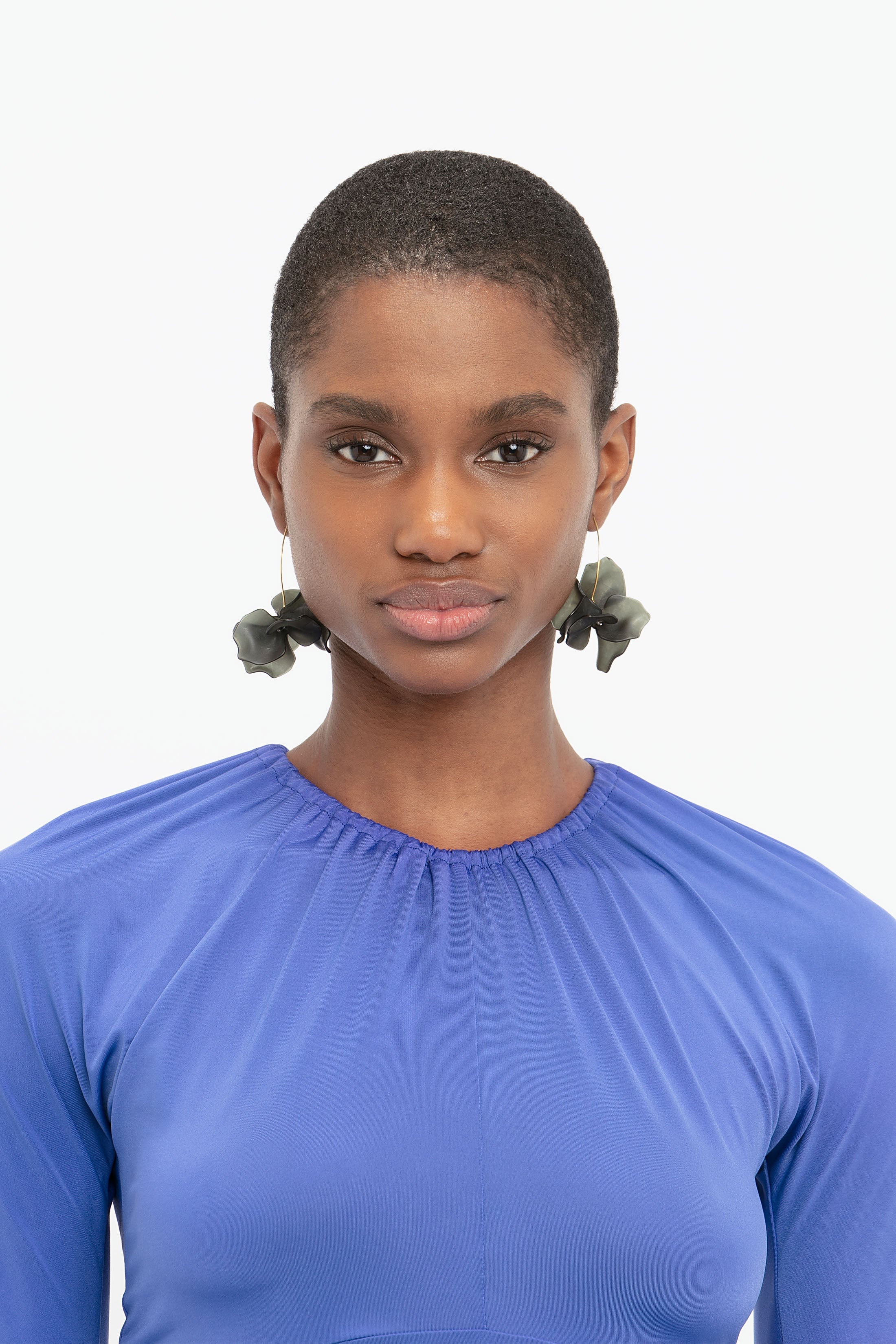 Long Sleeve Fitted Dress In Iris Blue - 8