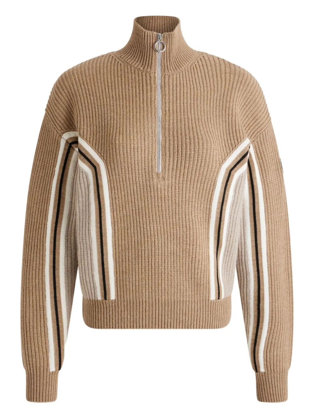 ribbed-knit half-zip sweater - 1
