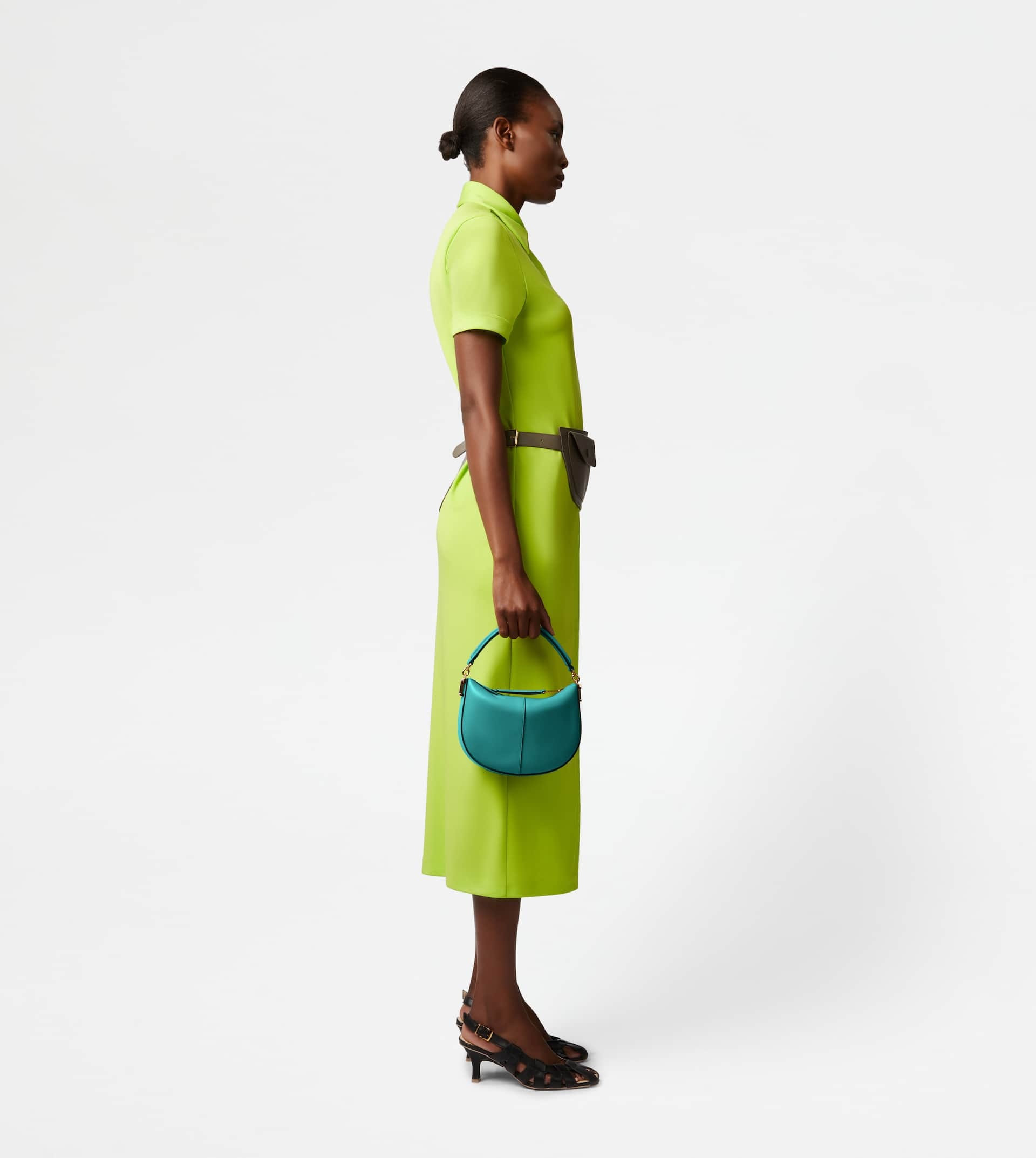 TOD'S T CASE HOBO BAG IN LEATHER MINI - GREEN - 2
