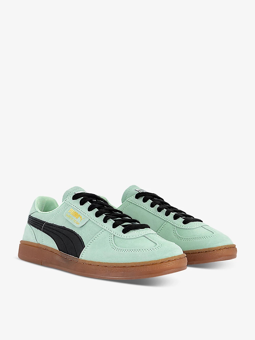 Super Team OG brand-tab low-top suede trainers - 3