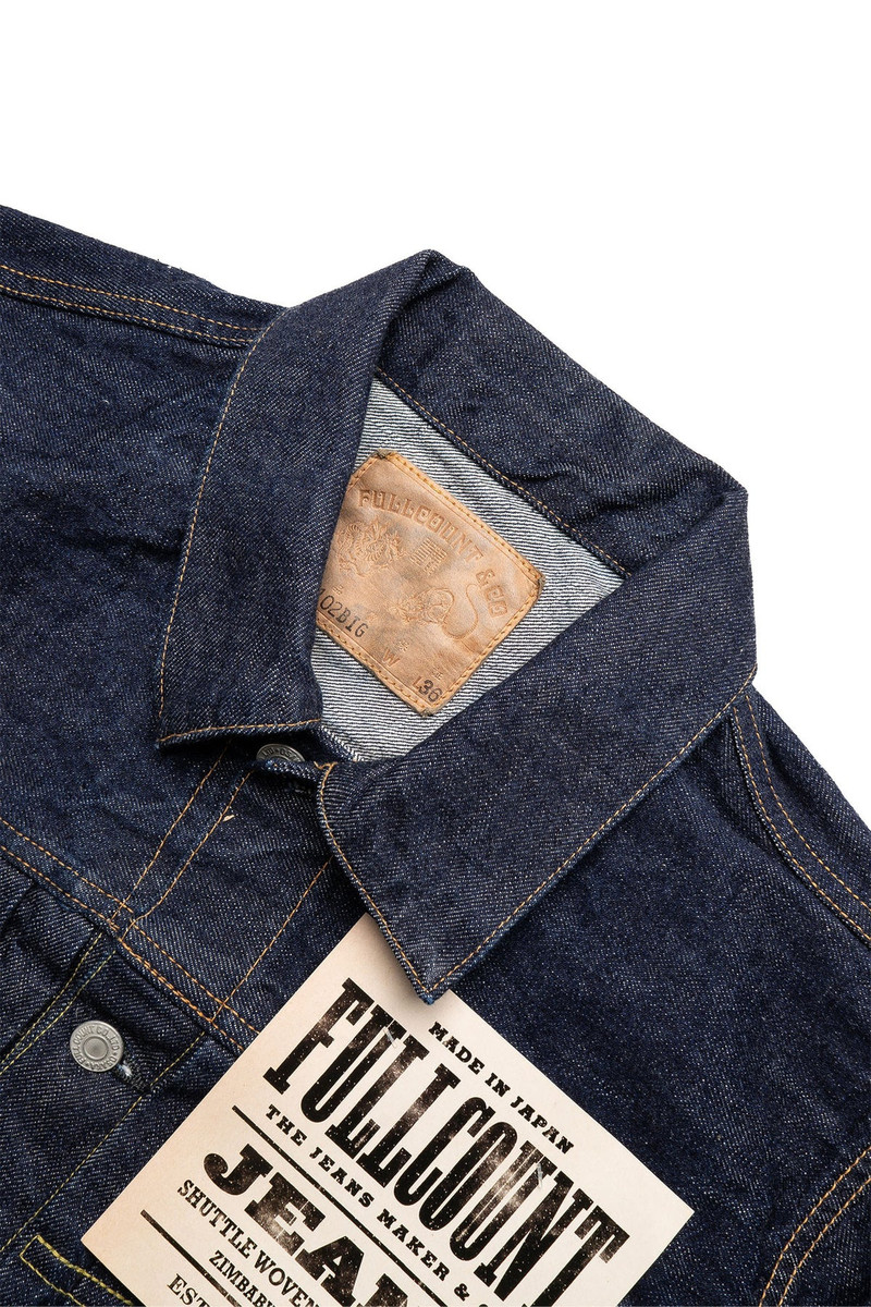 FULLCOUNT 2102BIG Type 2 Denim Jacket Blue in Green Exclusive Fit - Indigo outlook