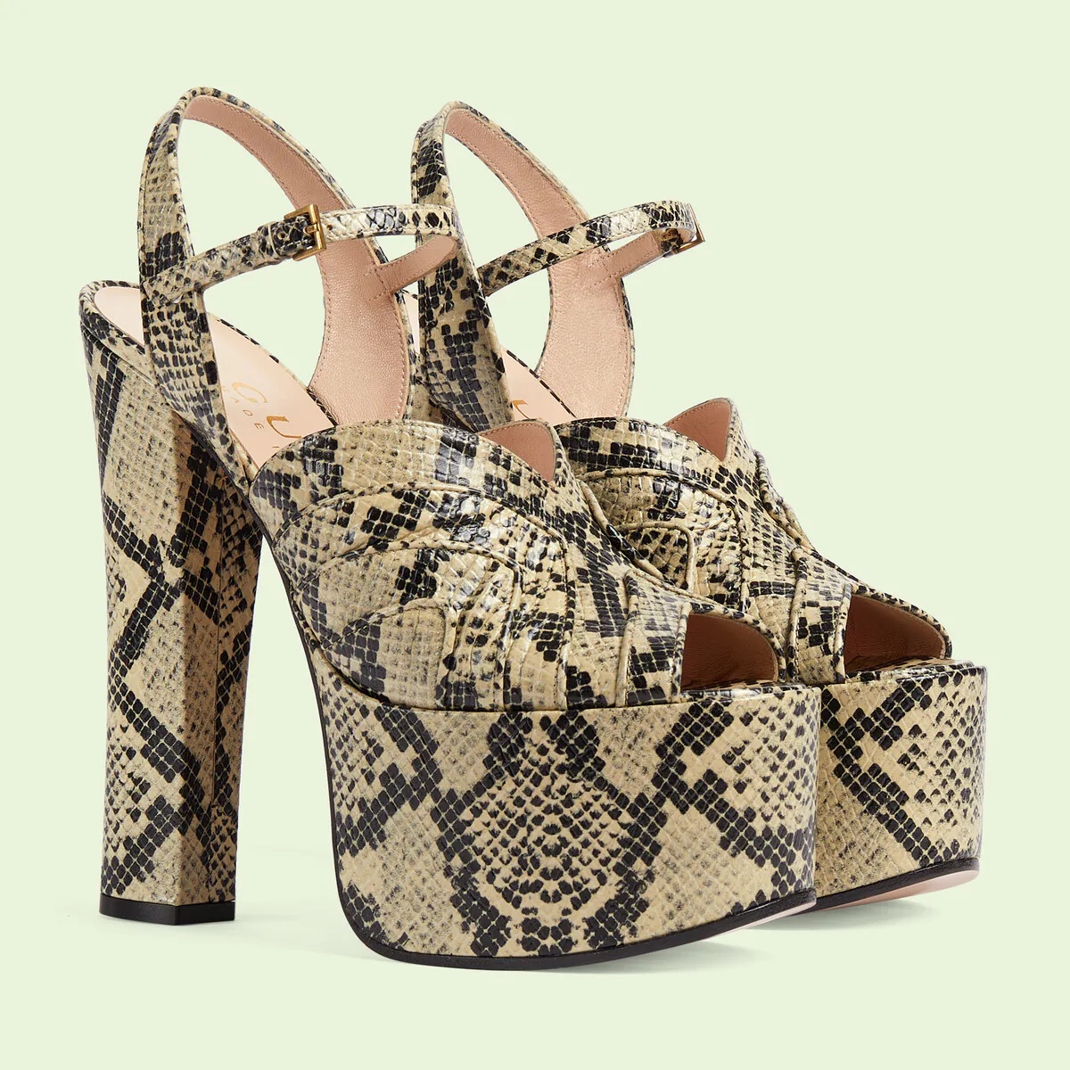 Women's python print platform sandal - 2