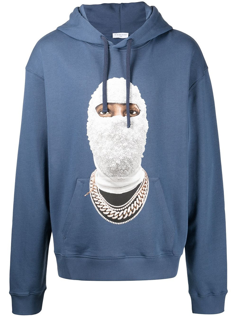 Gold Face print hoodie 1