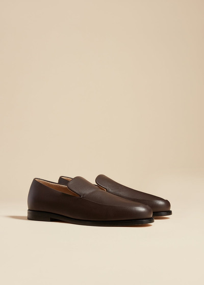 KHAITE The Alessio Loafer in Dark Brown Pebbled Leather outlook