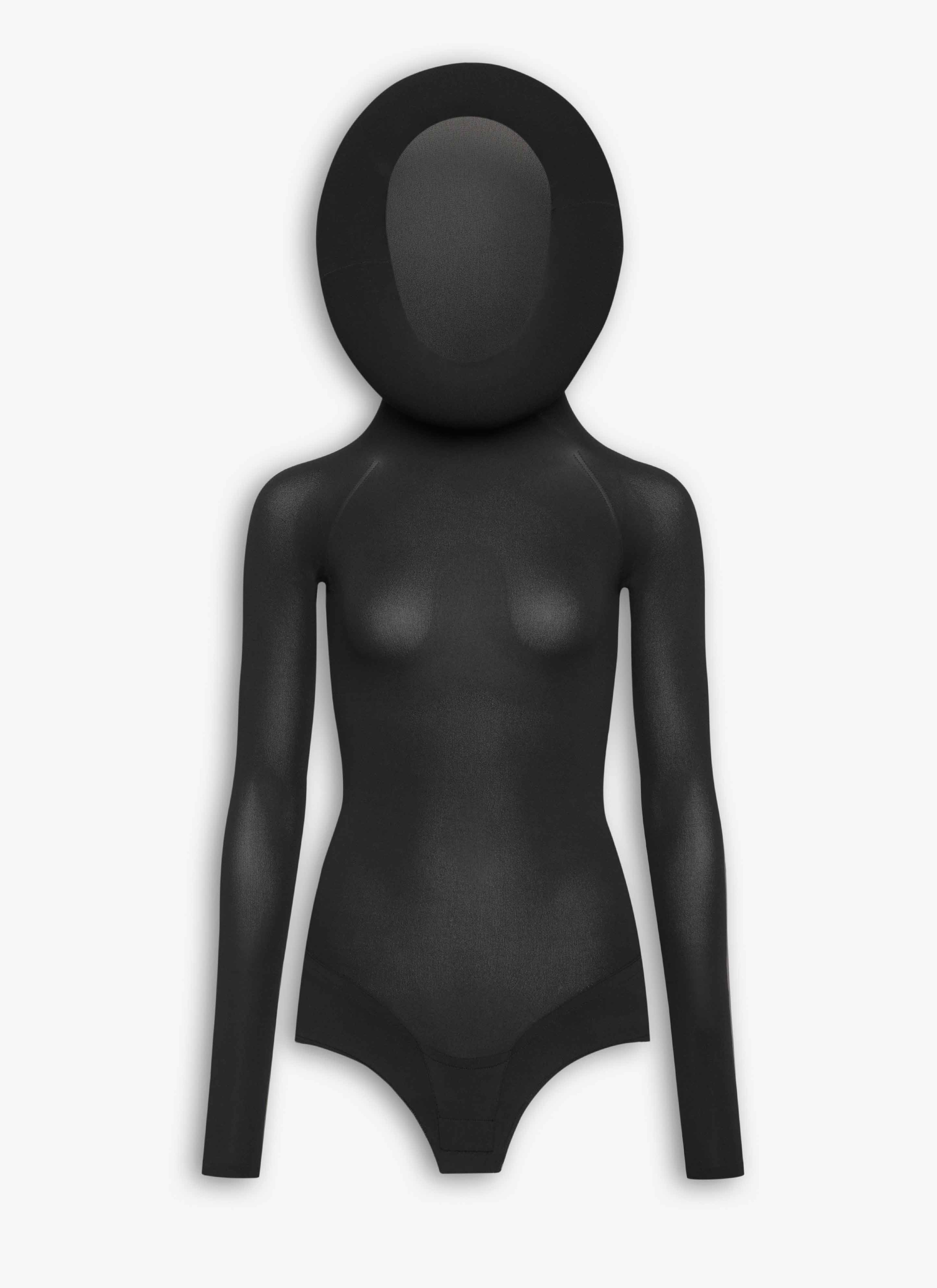 SCULPTURAL HOOD BODYSUIT IN SECOND-SKIN KNIT - 7