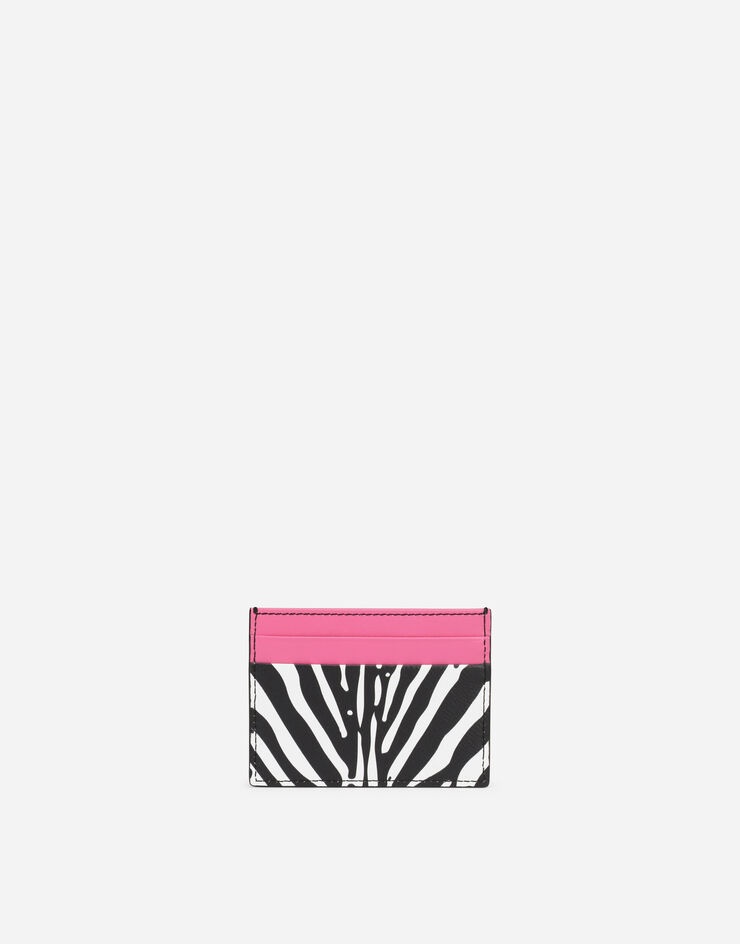 Flamingo-print calfskin card holder - 3