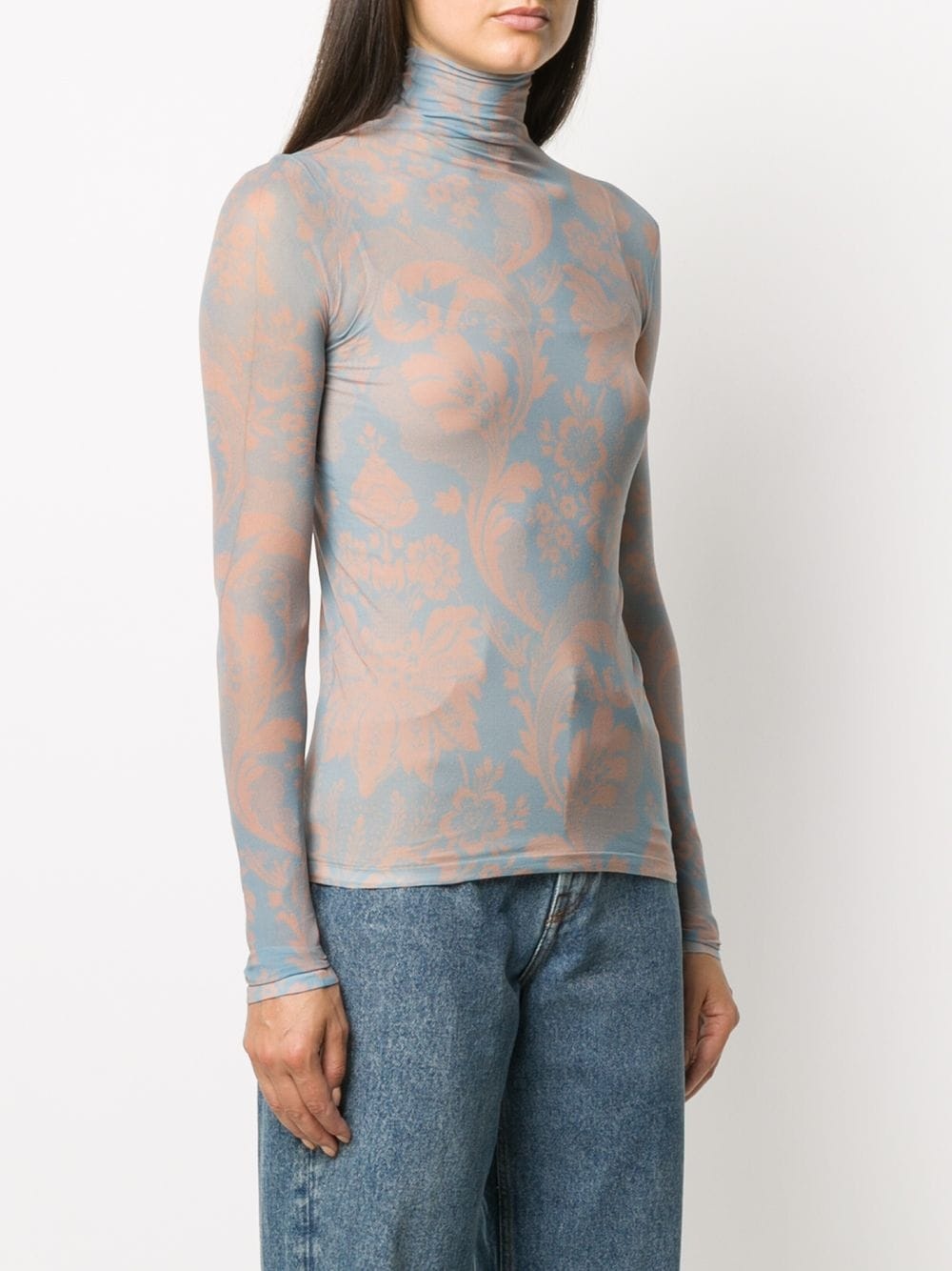 floral-print rollneck jumper - 3