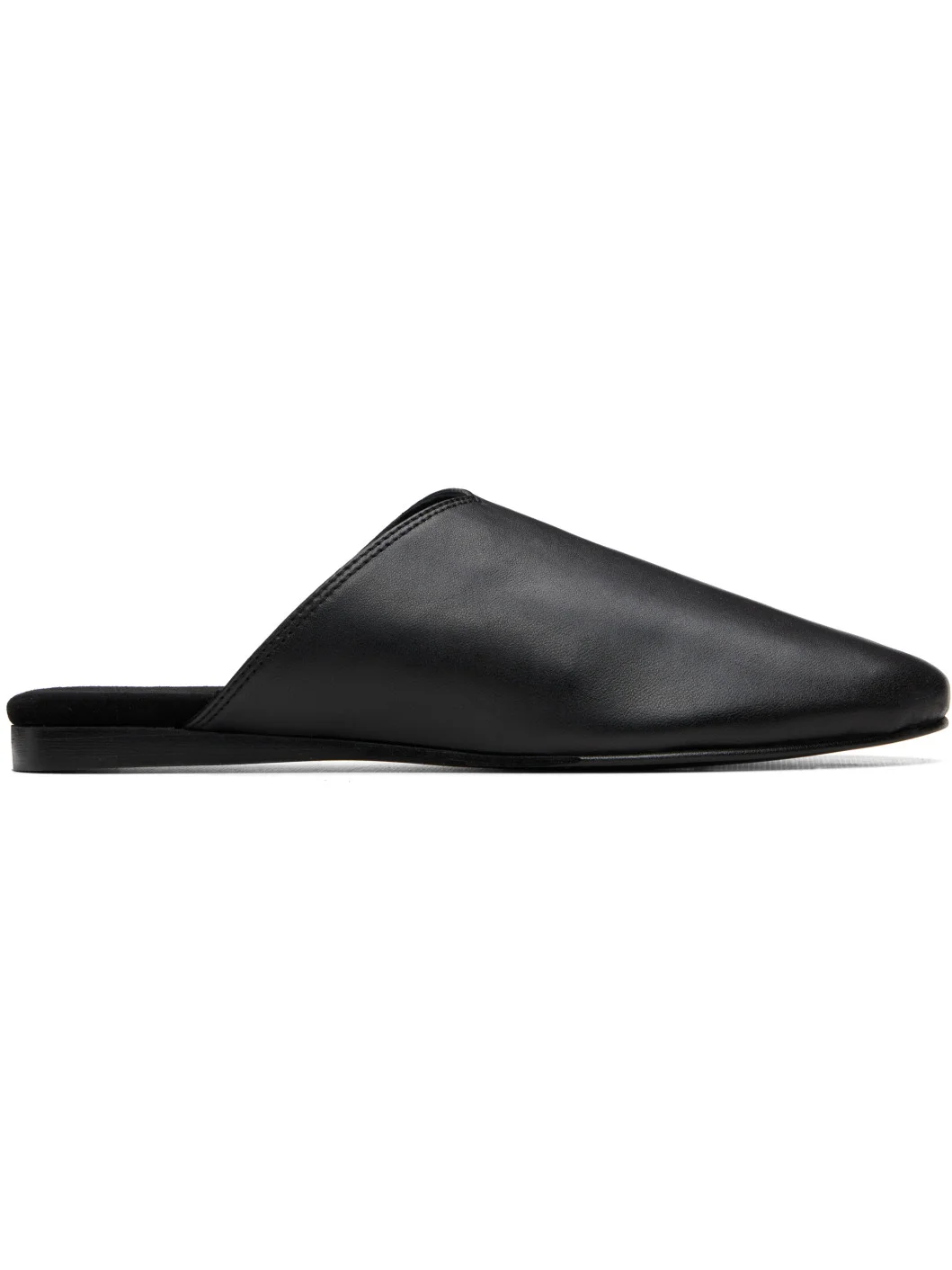 Black Slip On Flat Loafers - 1