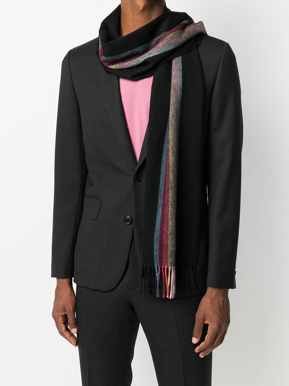 cashmere artist stripe scarf - 2