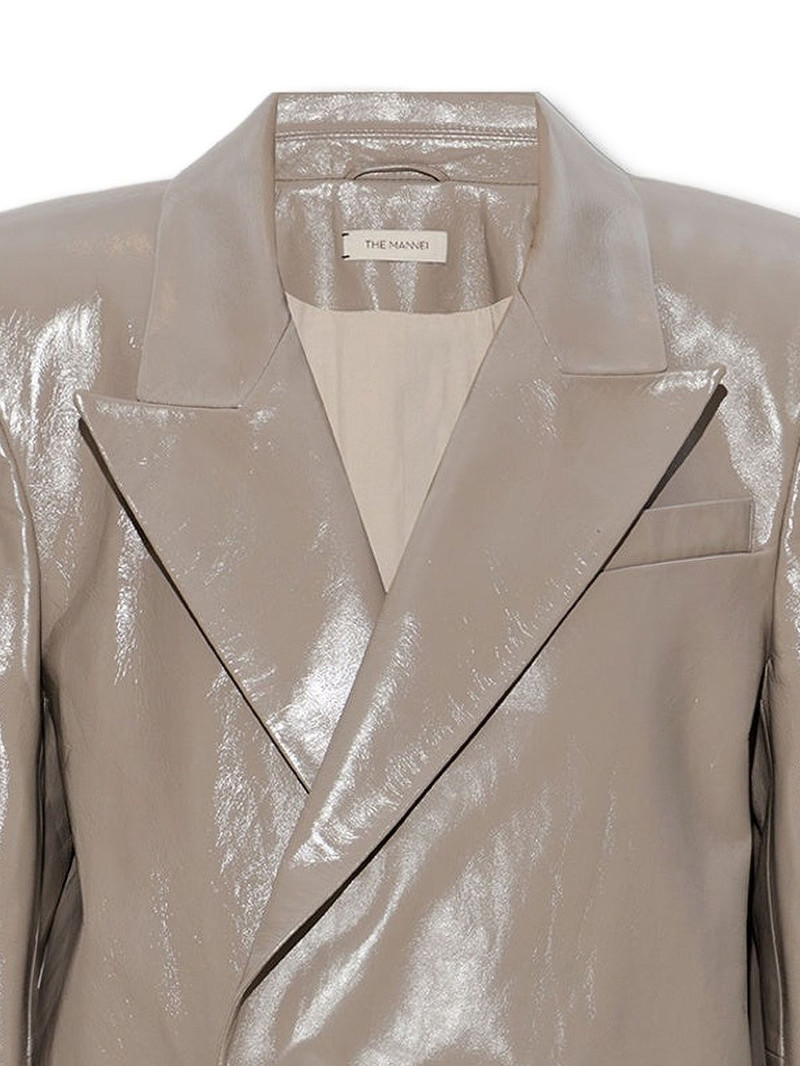THE MANNEI asymmetric leather jacket outlook