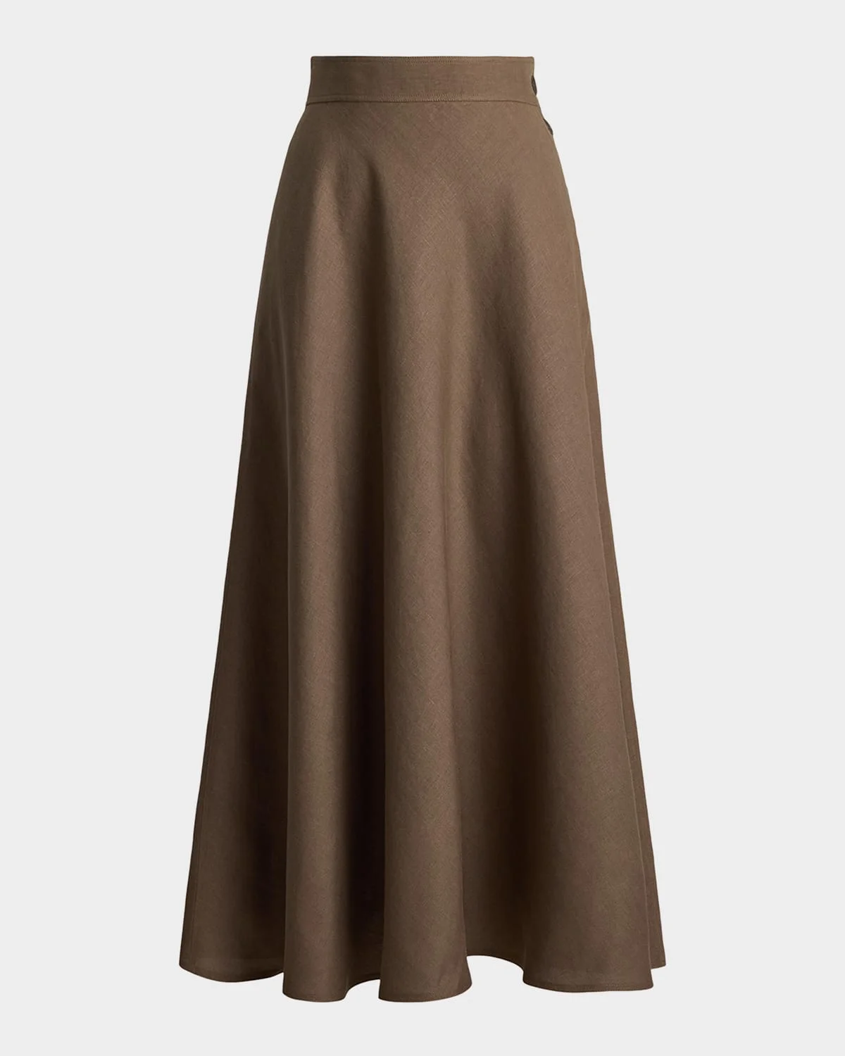 Classic Linen A-Line Midi Skirt - 1
