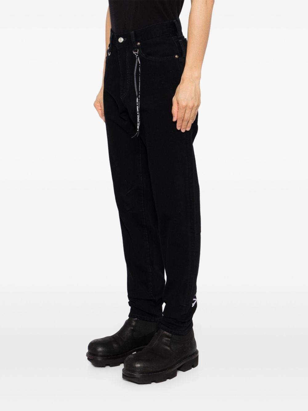 logo-embroidered jeans - 3