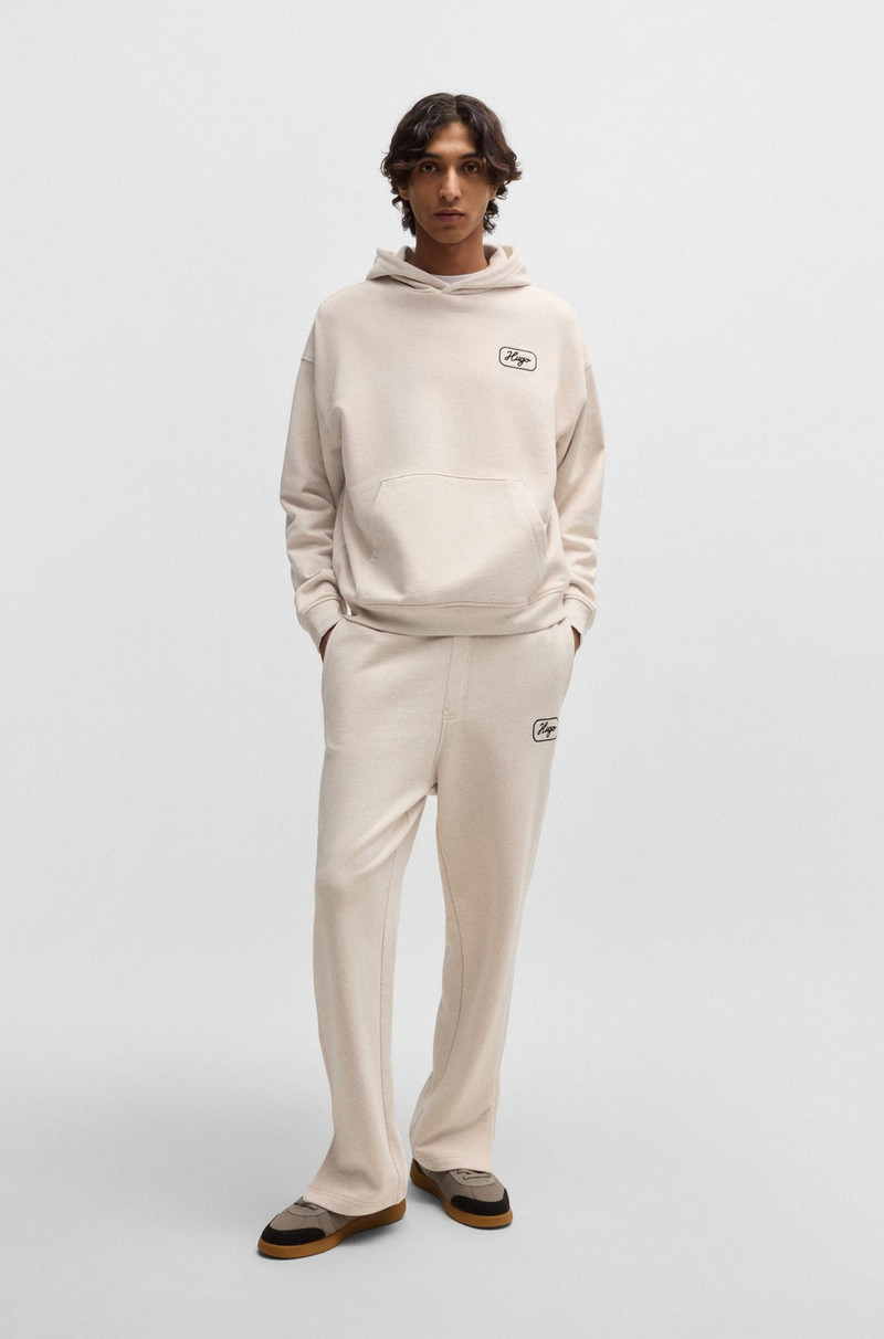 HUGO COTTON-TERRY HOODIE WITH EMBROIDERED ARTWORK outlook