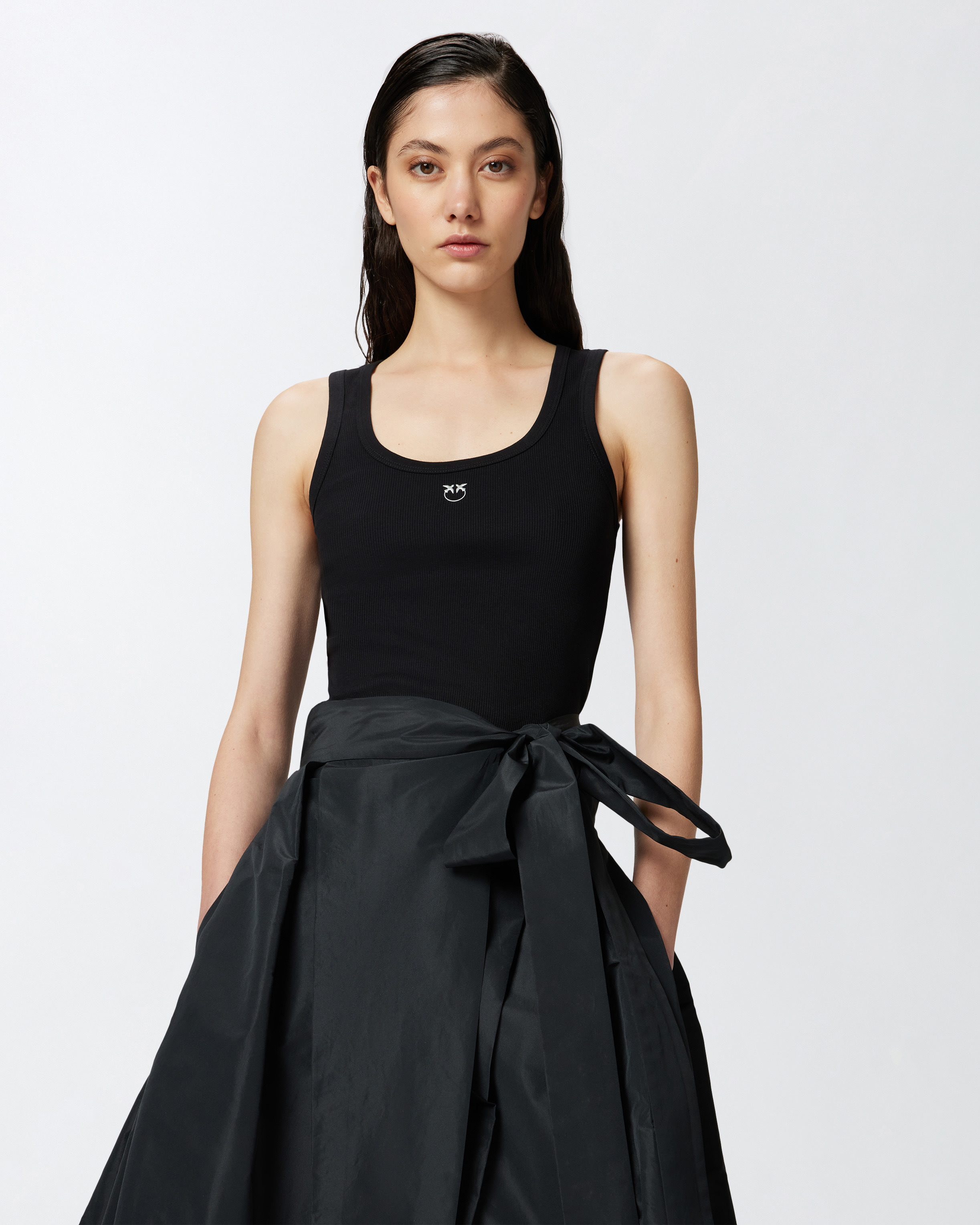 RIBBED TANK TOP WITH BIRD LOGO - 2
