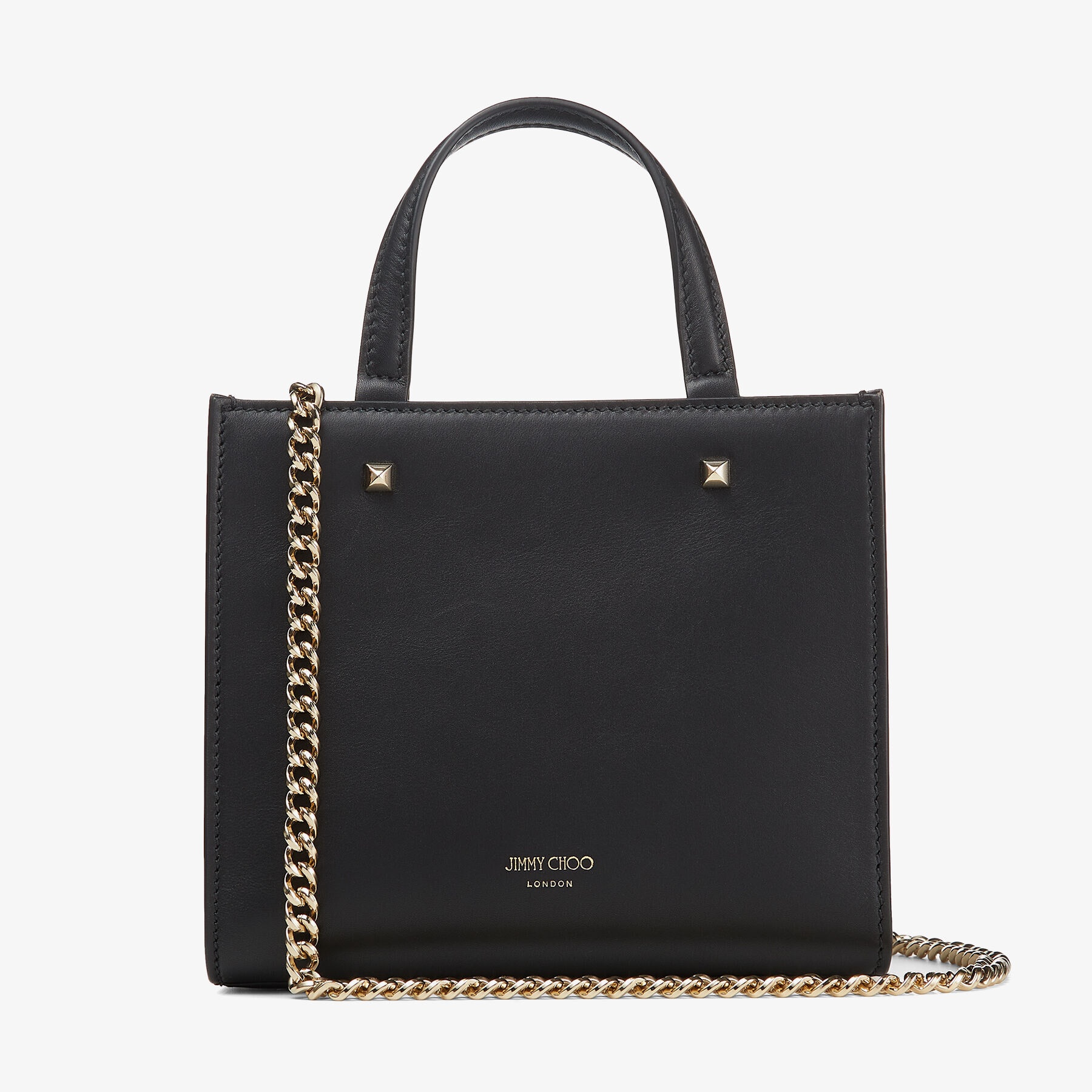 Varenne Tote Bag S
Black Fine Shiny Calf Leather Tote Bag with Light Gold JC Emblem - 7