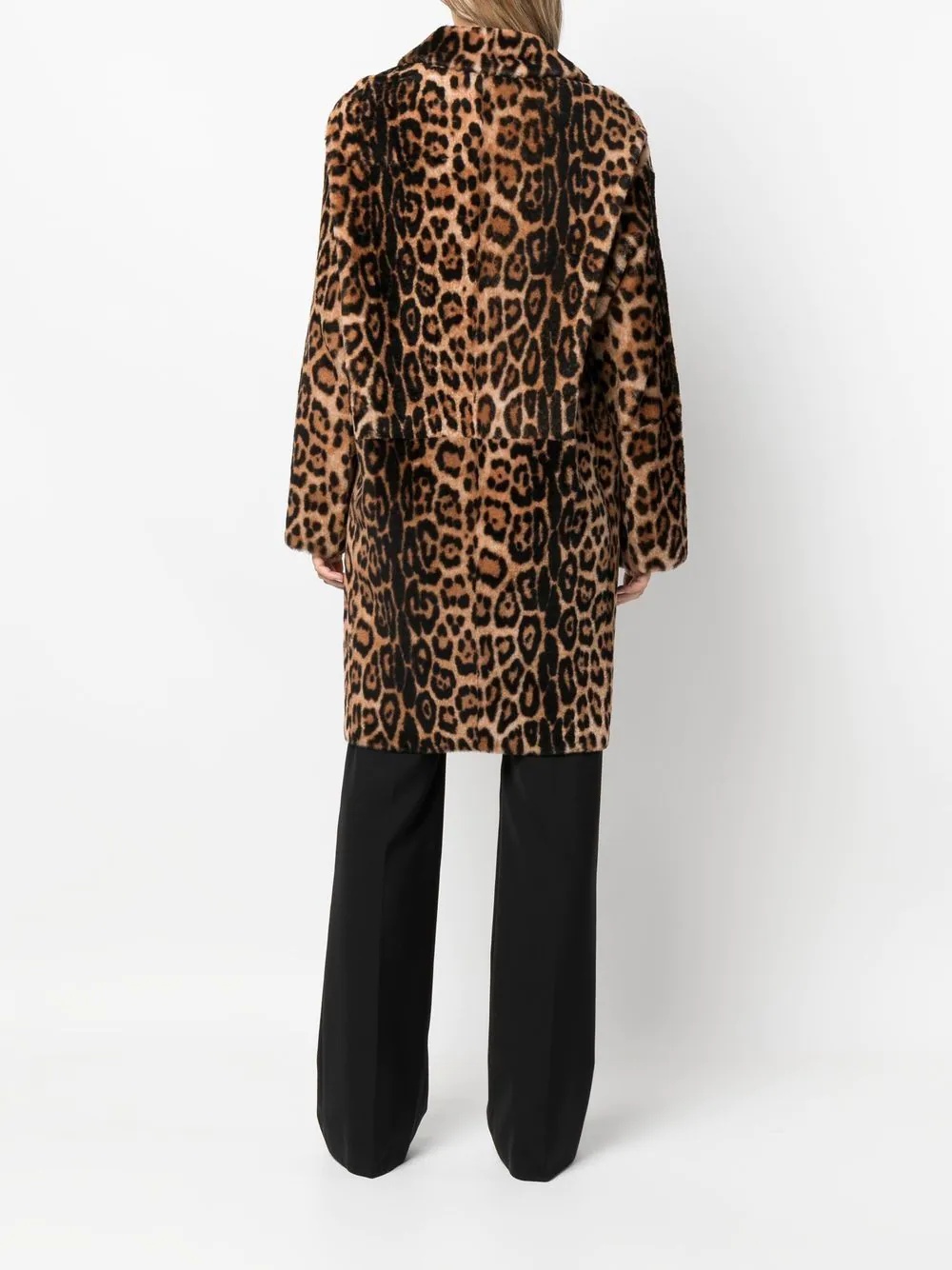 leopard-print shearling coat - 4