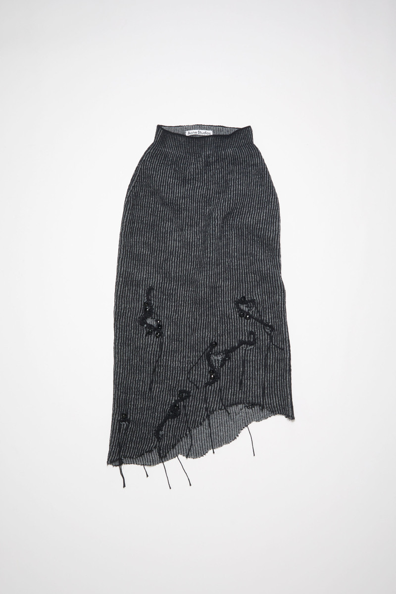 Asymmetric distressed skirt - Anthracite grey 1