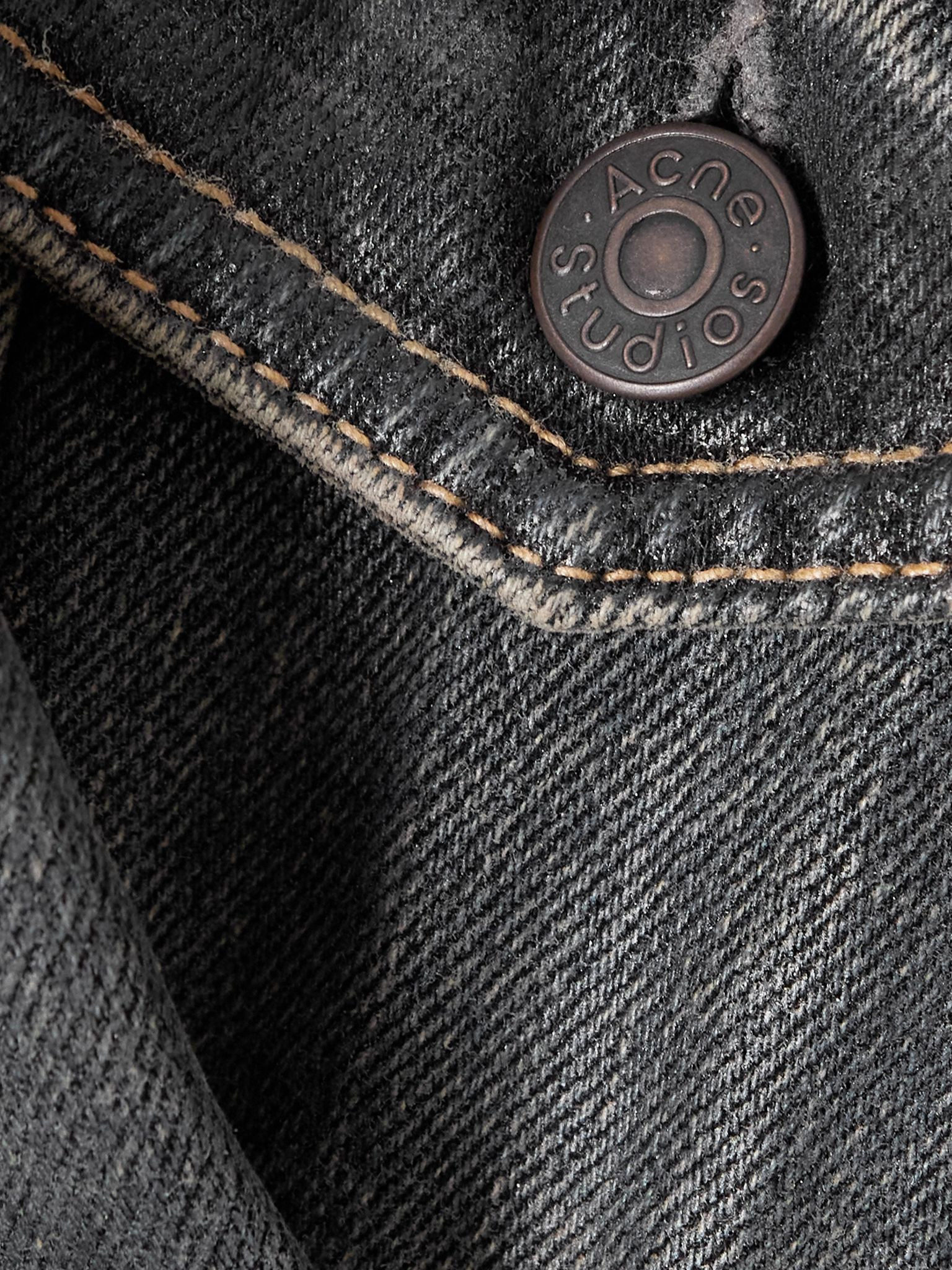 Hooded coated organic denim jacket Black - 5