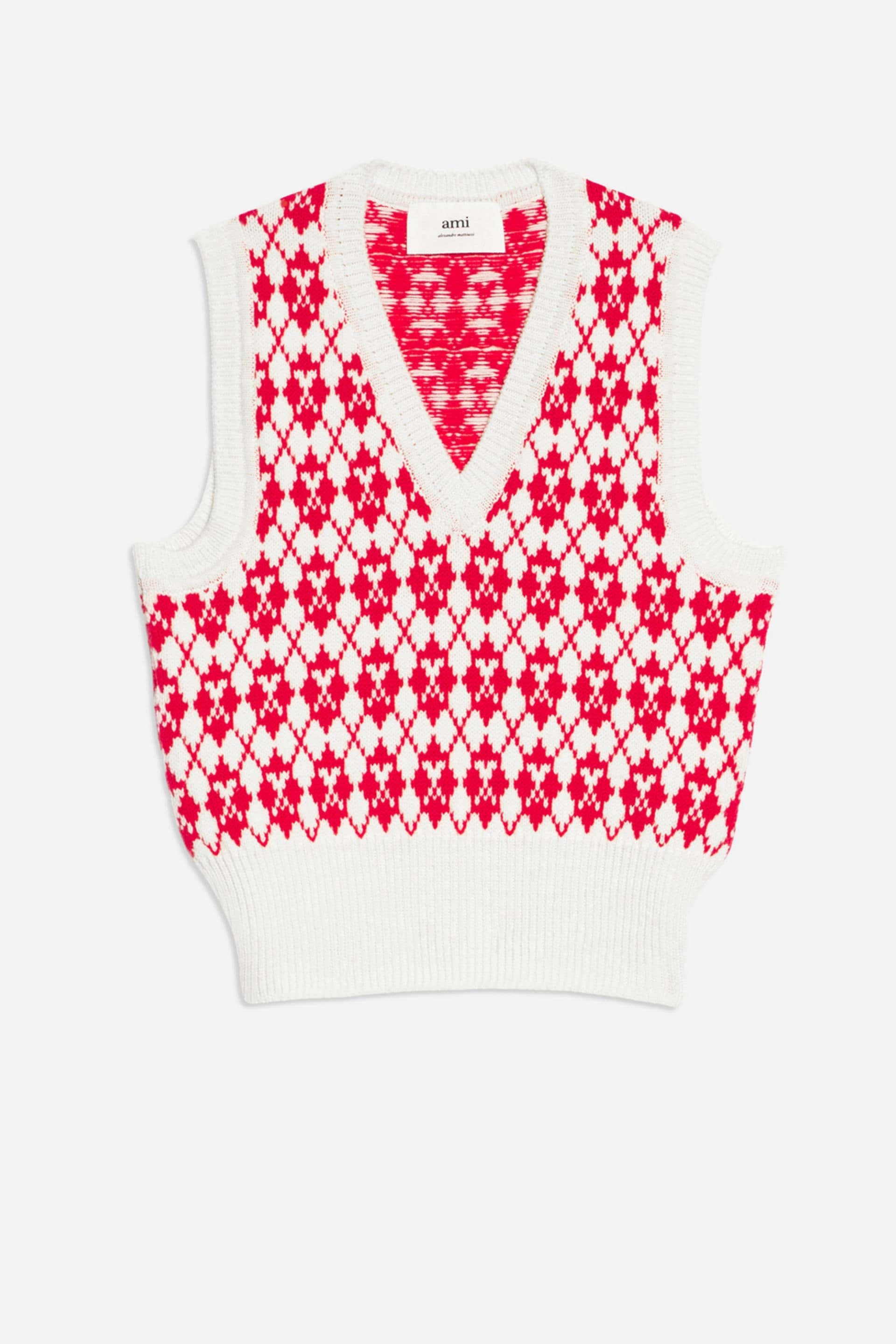 Jacquard V Neck Sweater - 1