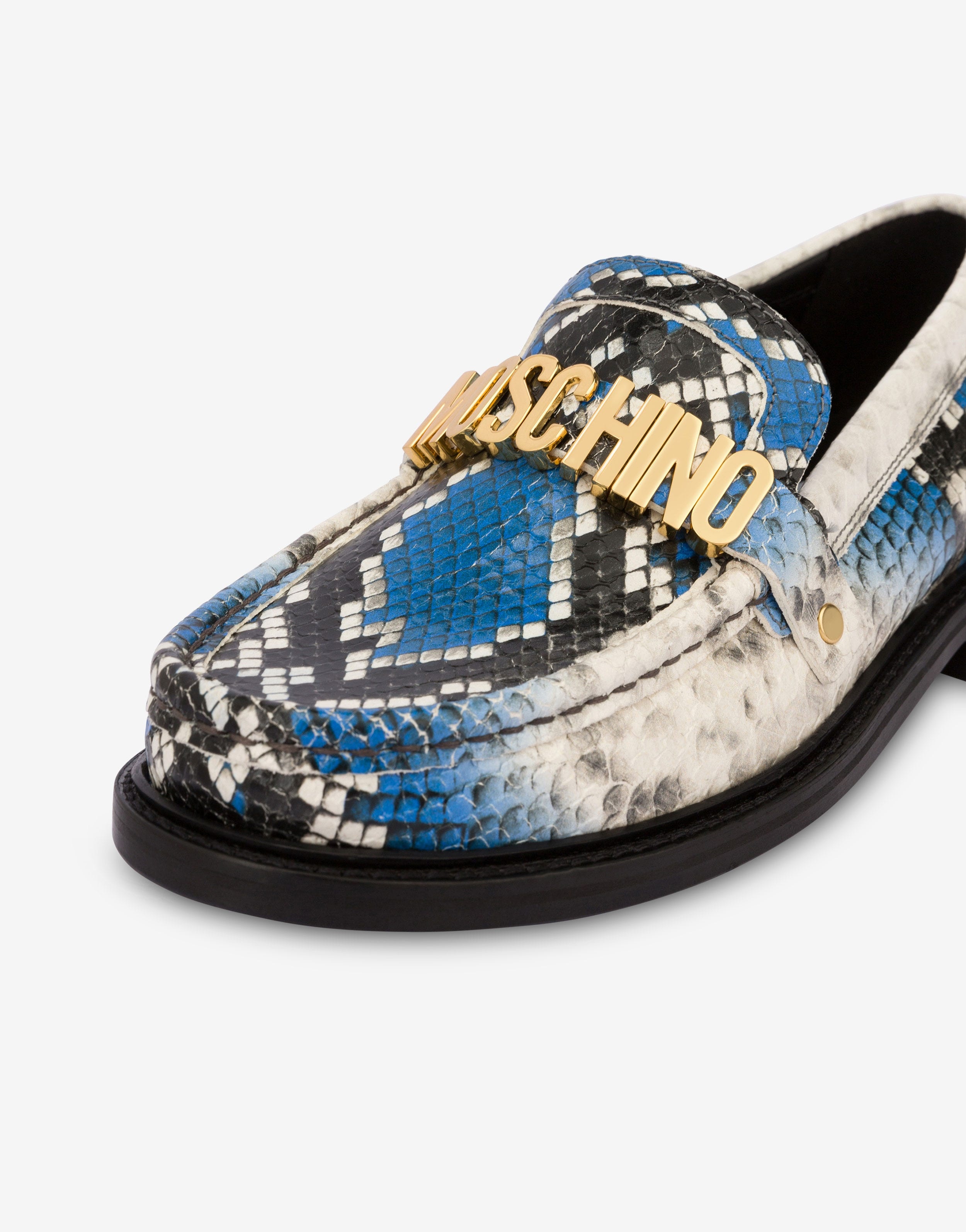 LOGO LETTERING PYTHON-PRINT LOAFERS - 4