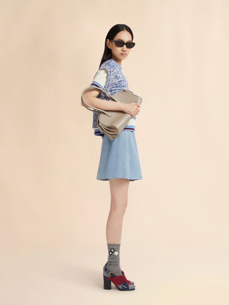 BLUE DISHEVELED MOULINÉ COTTON VEST 4