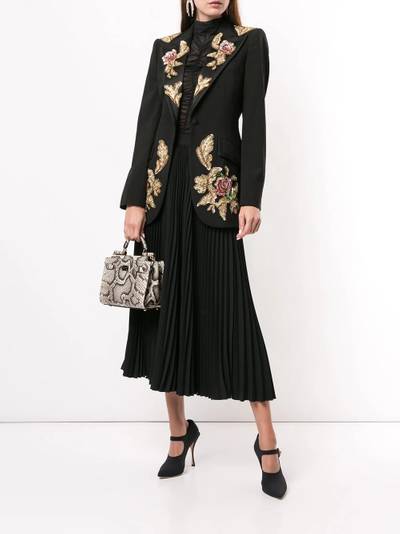 Dolce & Gabbana sequin rose appliqué jacket outlook