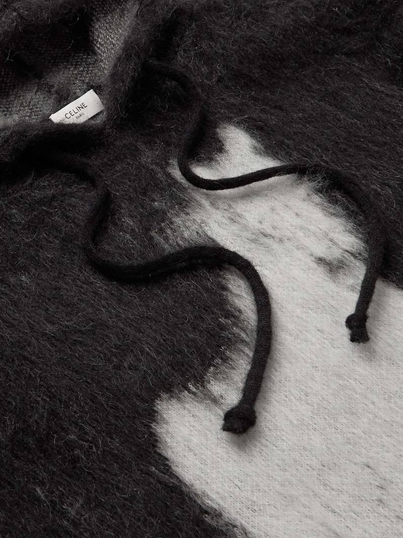 Printed Mohair and Silk-Blend Hoodie 5