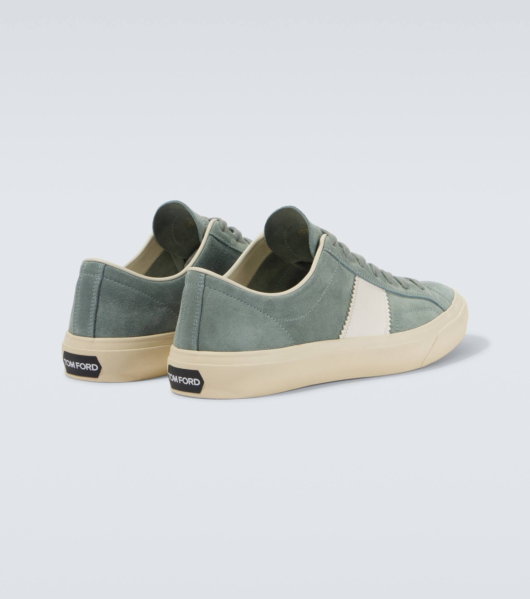 Cambridge leather-trimmed suede sneakers - 6