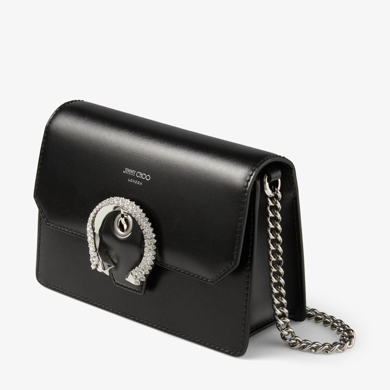 Madeline Crossbody
Black Polished Grainy Calf Crossbody Bag with Crystal Buckle 3