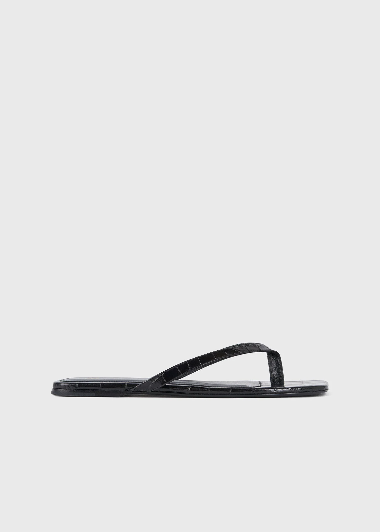 Croco-embossed flip flops black - 1