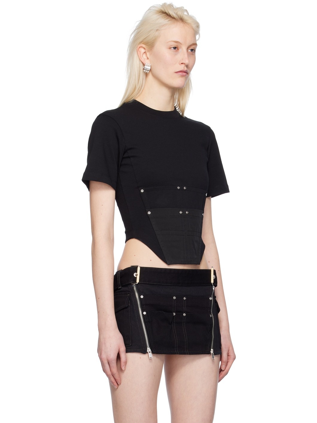 Black Workwear Corset T-Shirt - 2