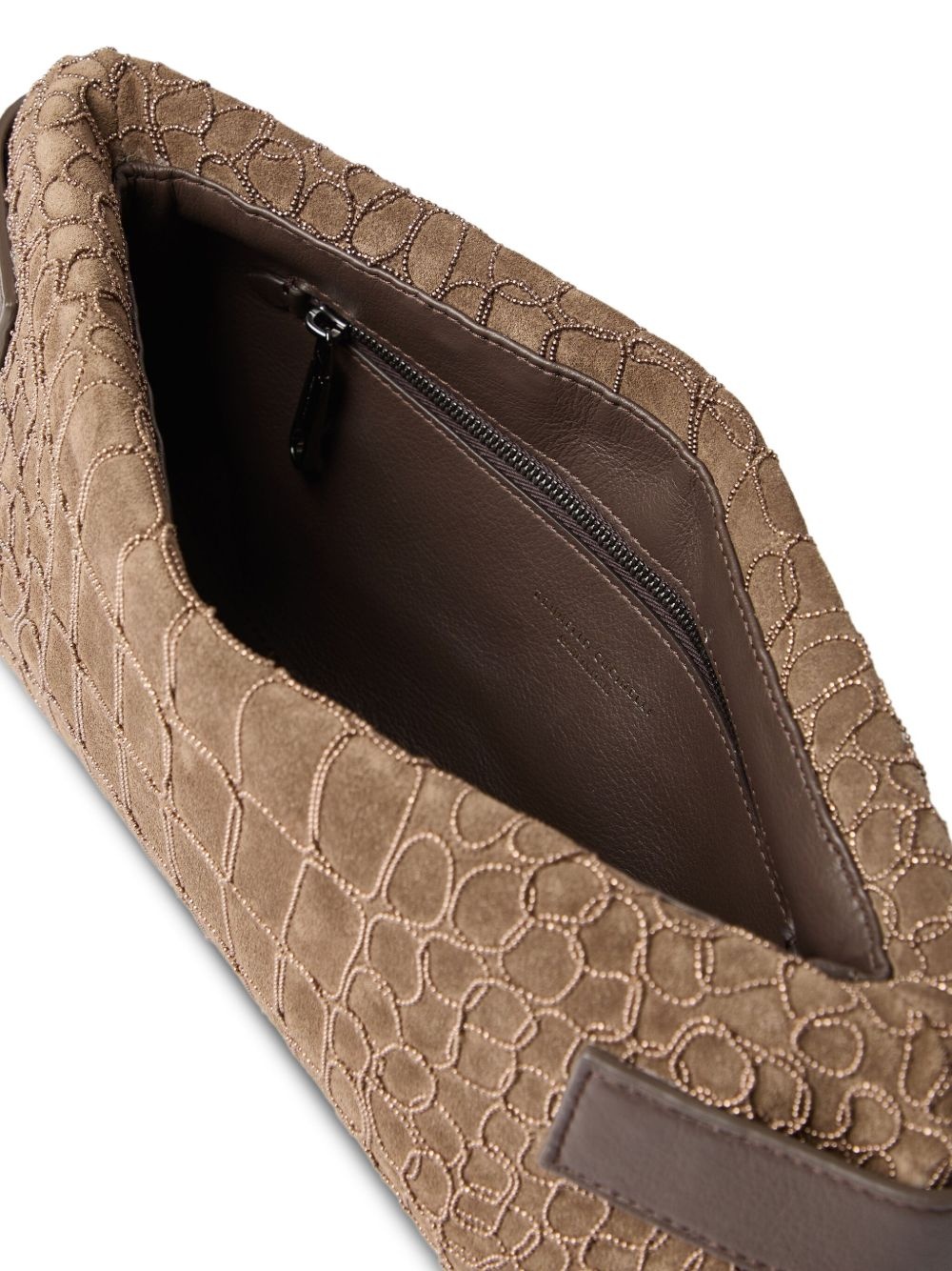 Essence crocodile-embossed clutch bag - 3