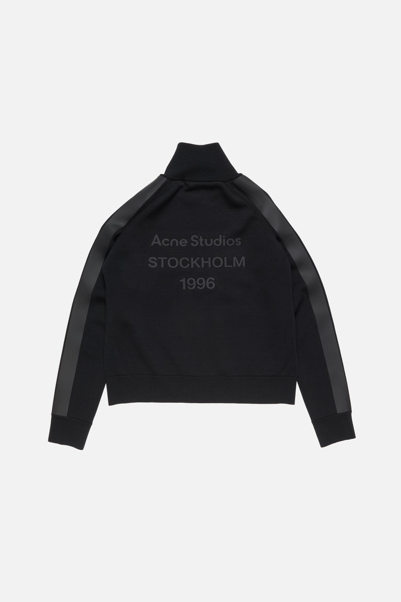 Acne Studios Logo zip cardigan - Black outlook