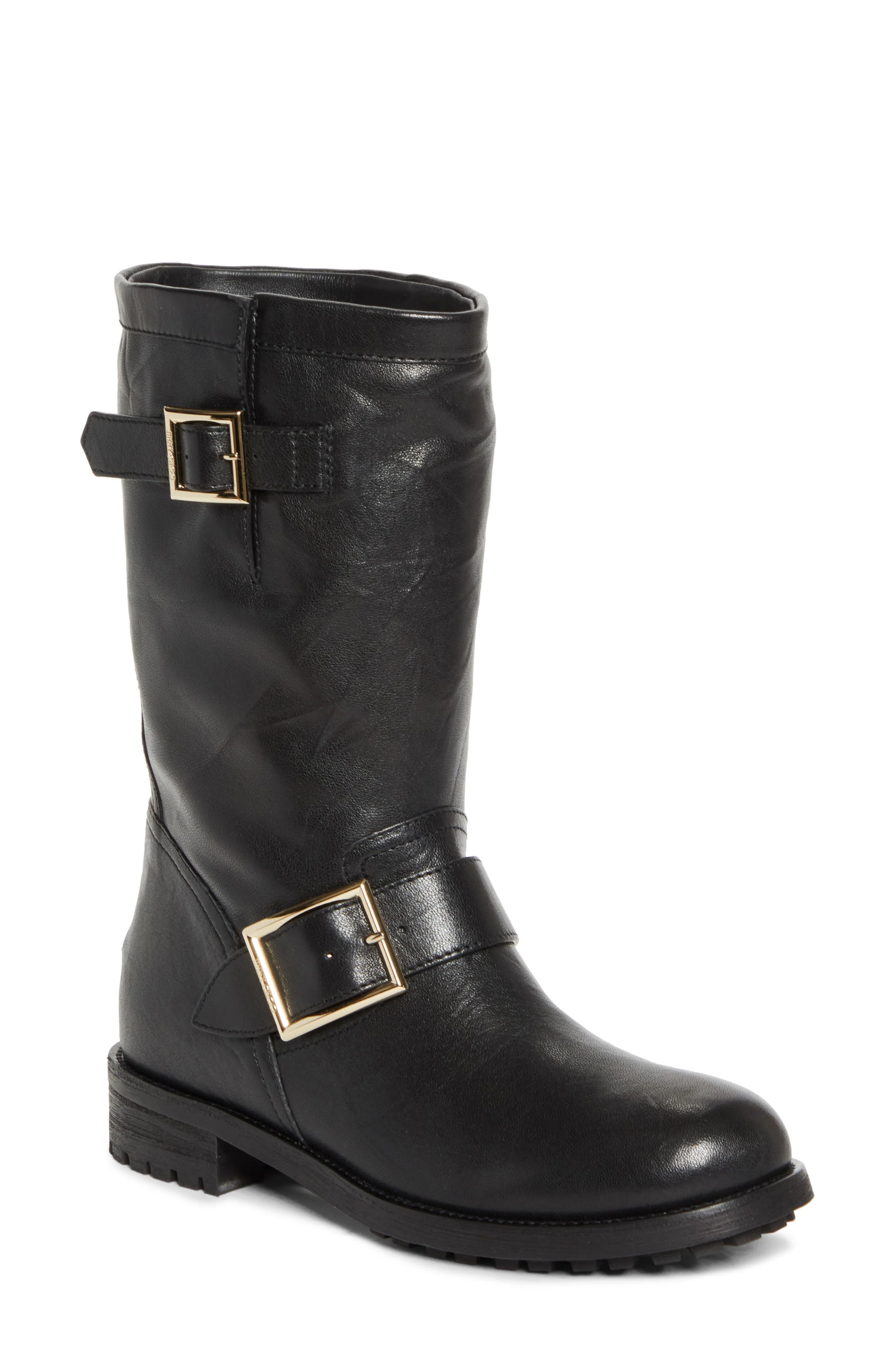 Jimmy Choo Biker Leather Boot in Black at Nordstrom - 1