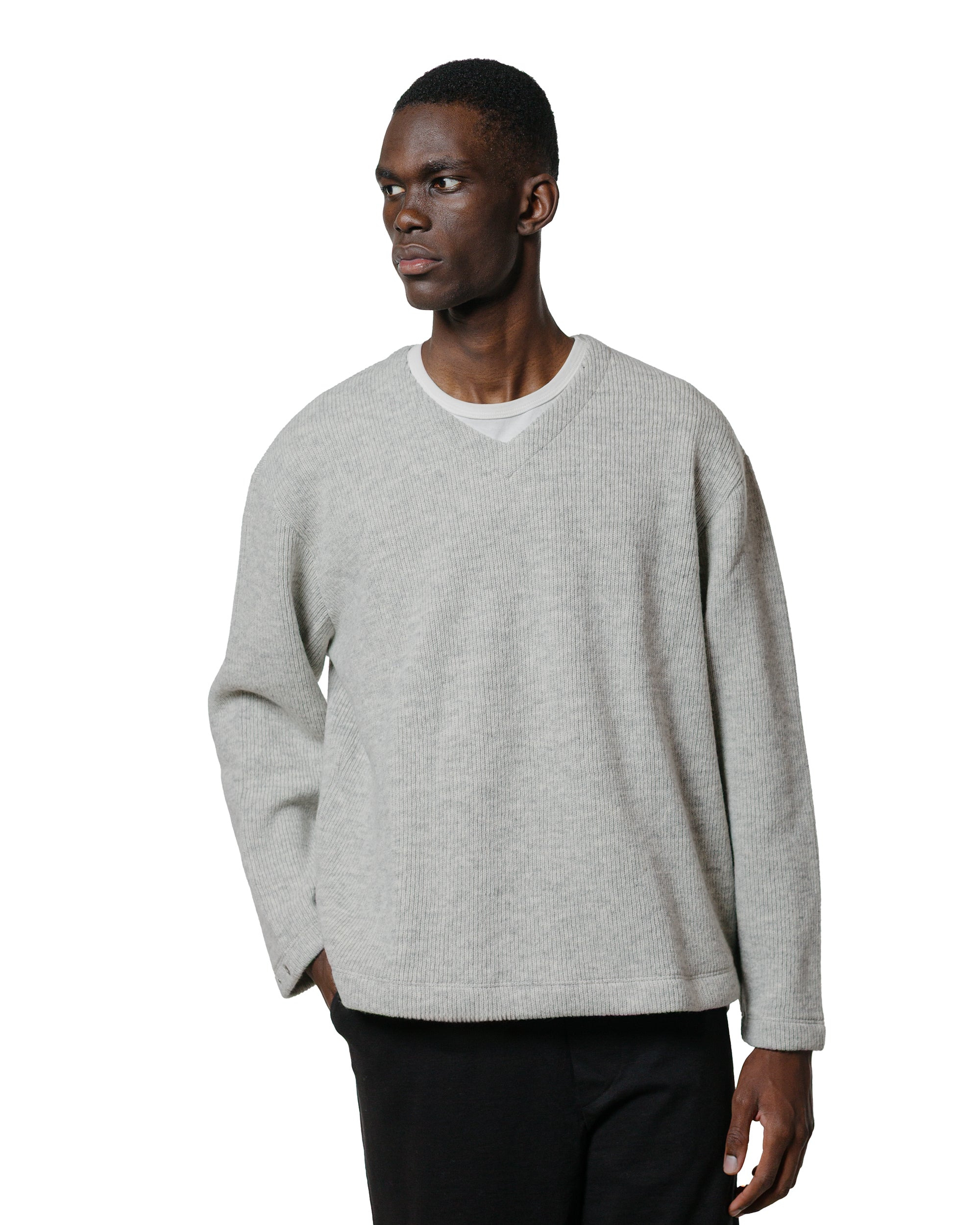 V Neck Snap Sweater Oat - 2