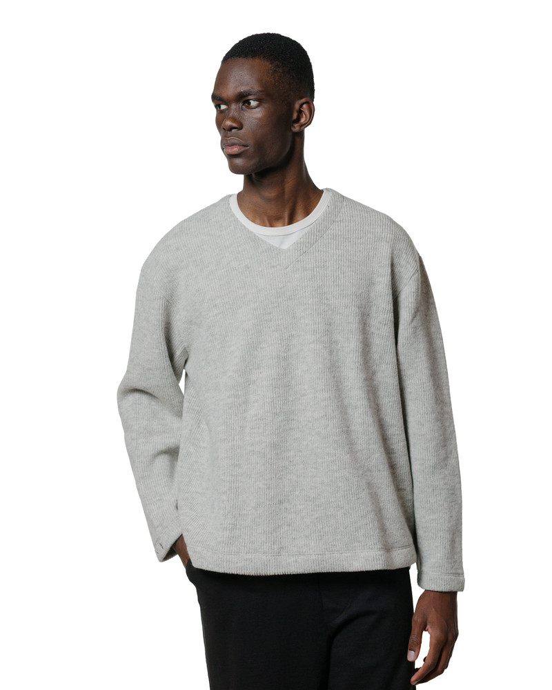LADY WHITE CO. V Neck Snap Sweater Oat outlook