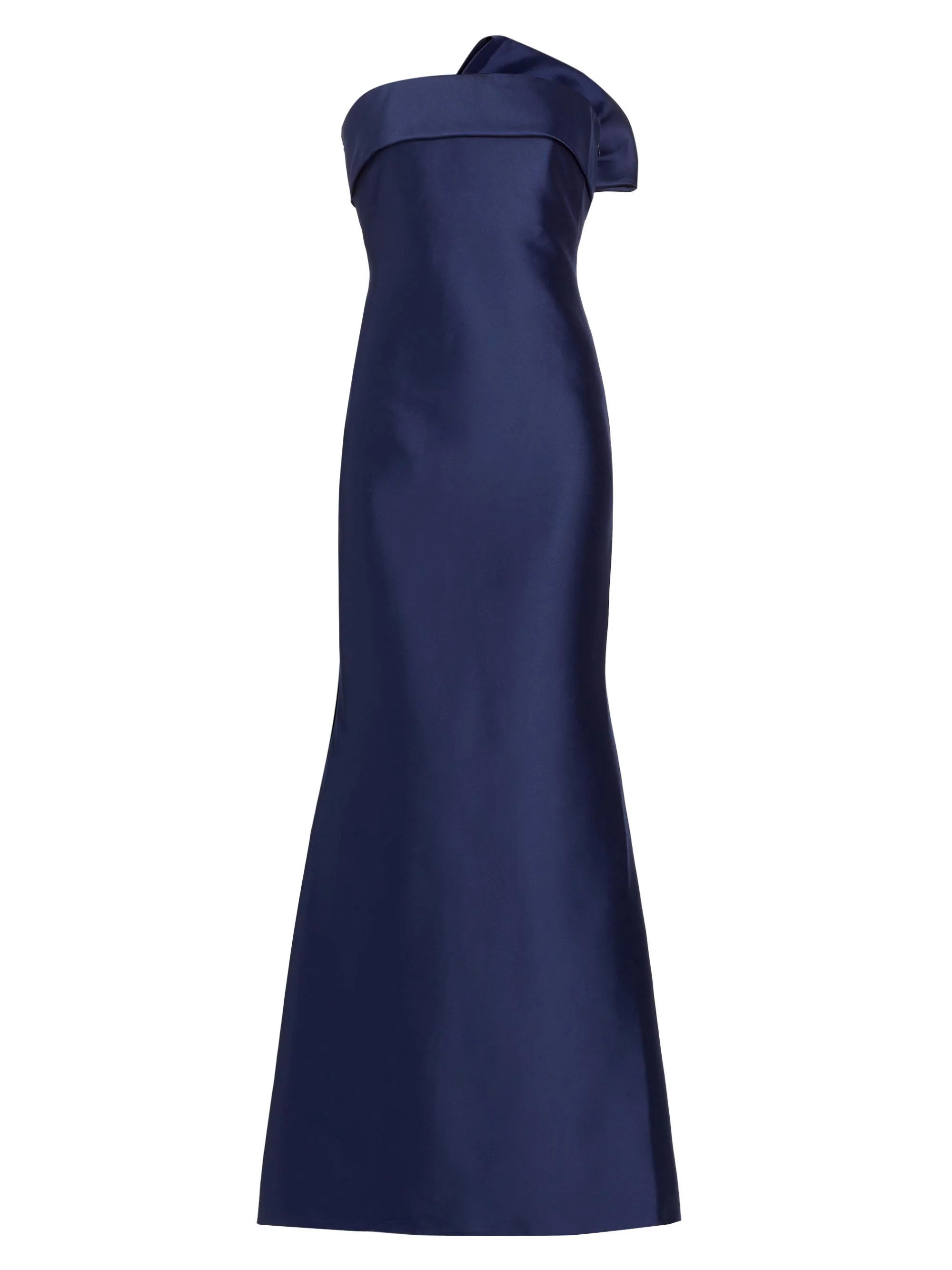 Women's Satin Strapless Gown - Navy - 1