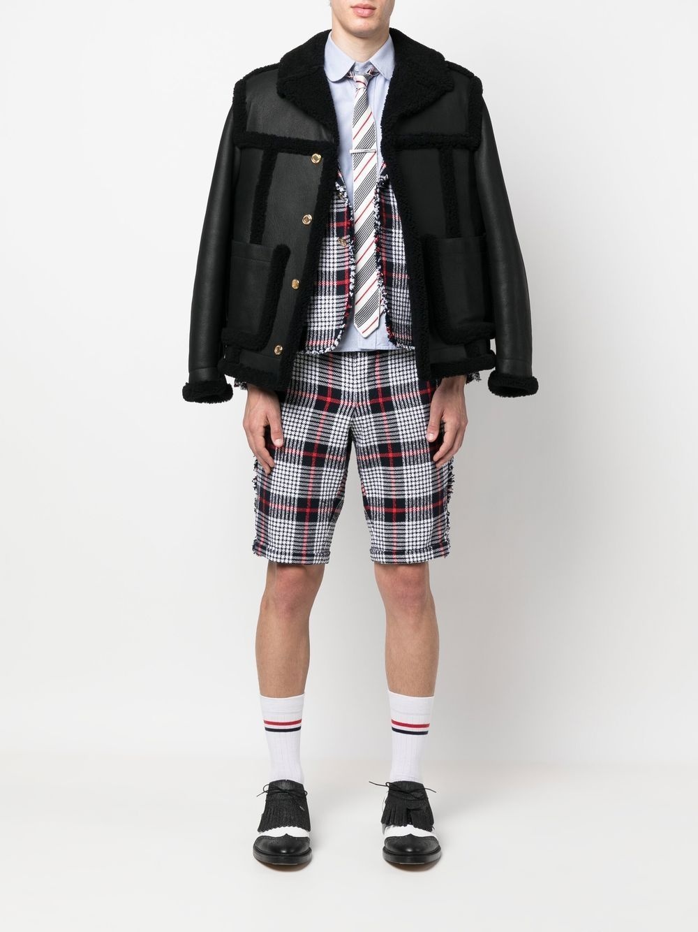 shearling-trim flight jacket - 2