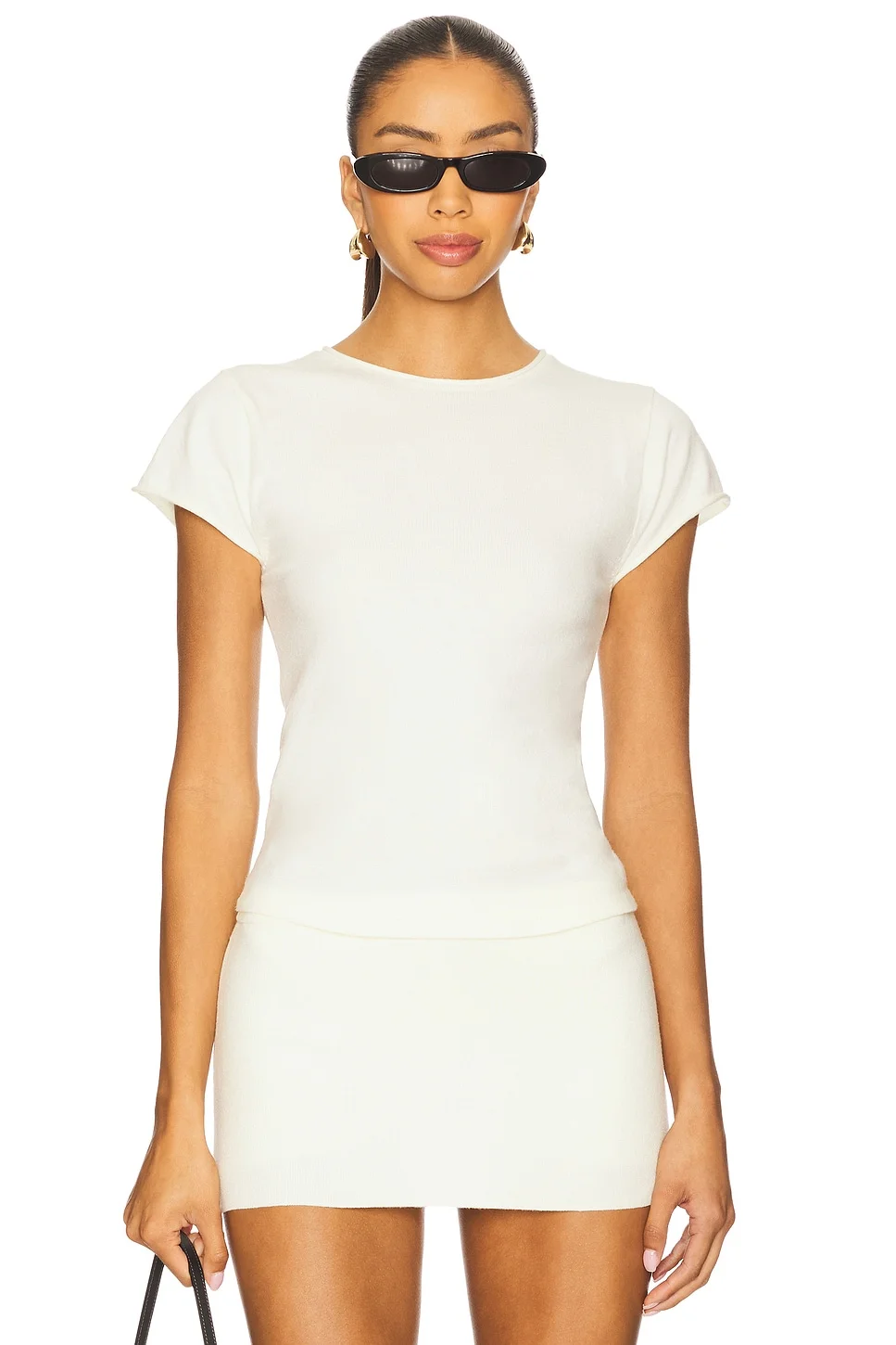 Baylee Cloud Knit Tee in Soft Vanilla - 1