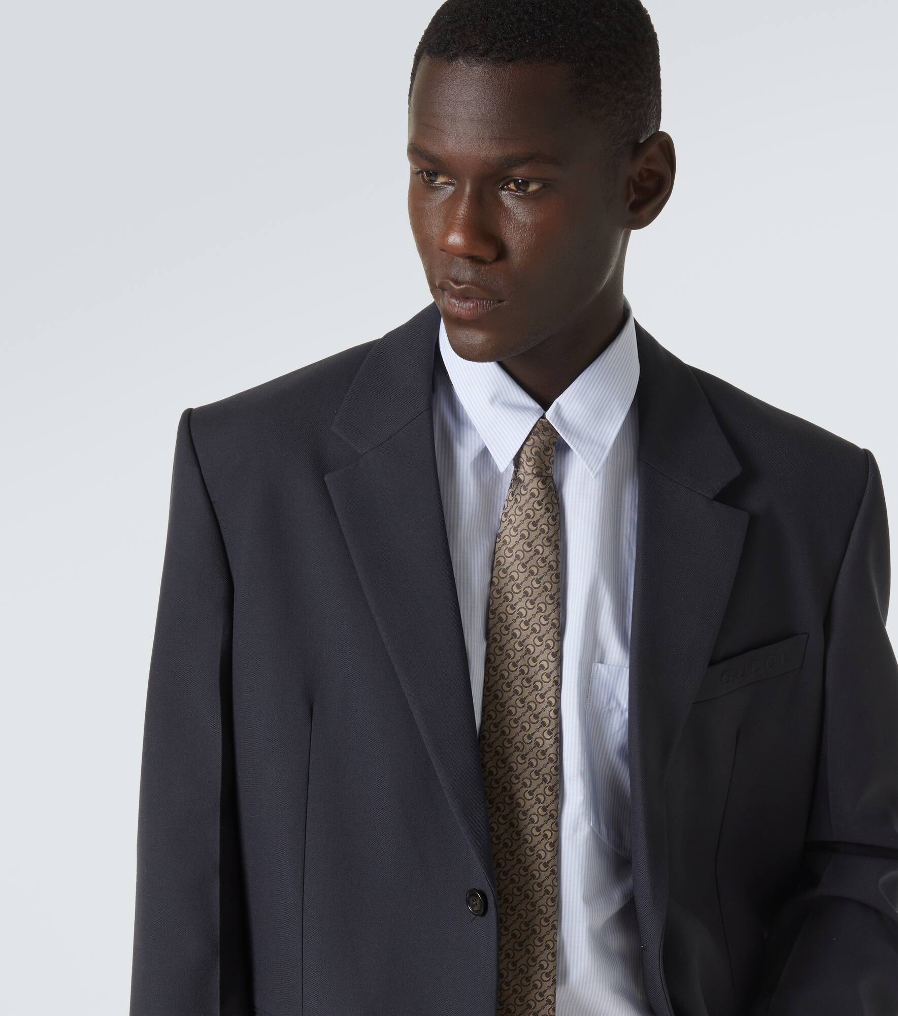Horsebit silk jacquard tie - 2