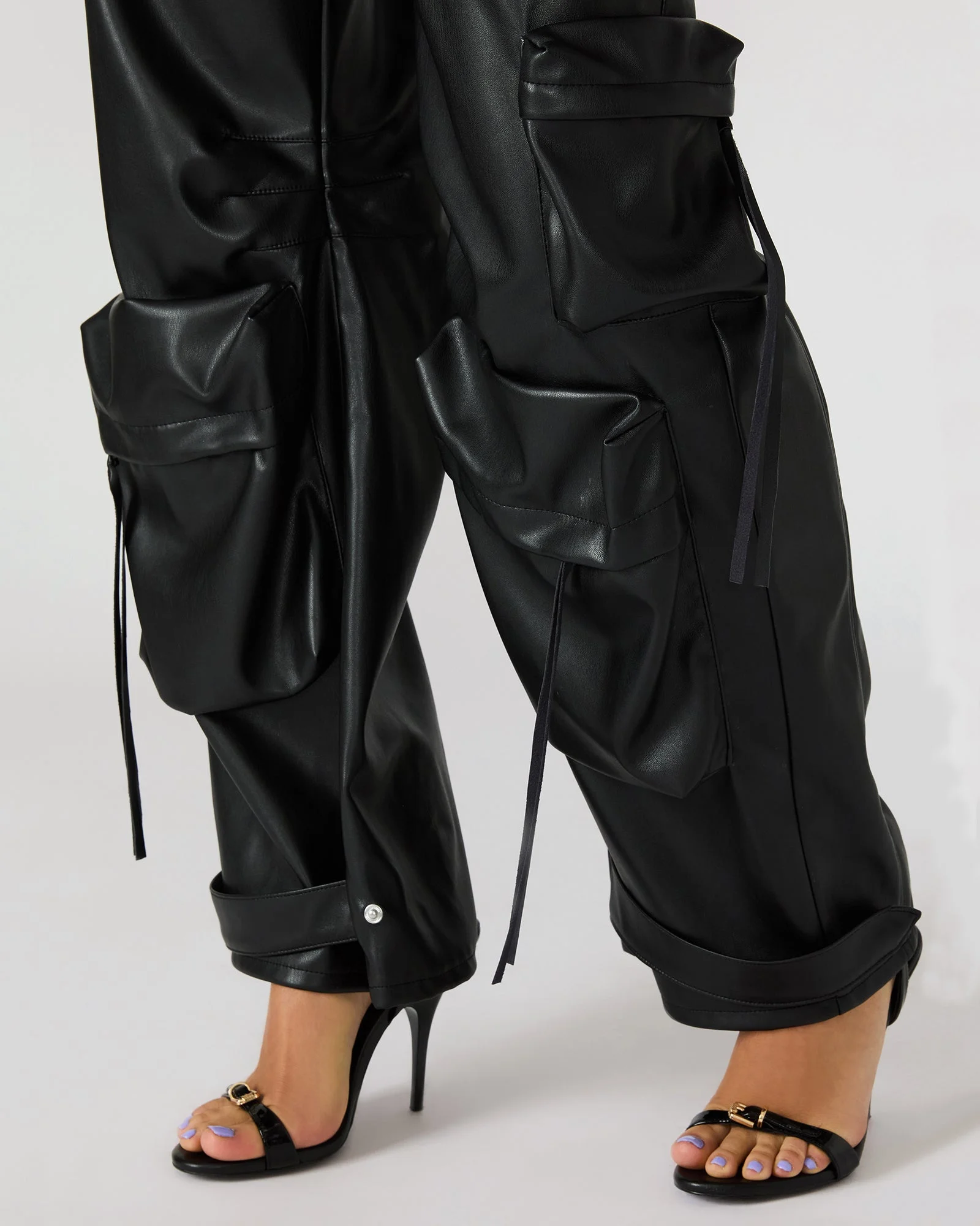 VEGAN LEATHER DUO PANT BLACK - 1