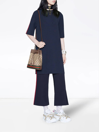 GUCCI Stretch viscose tunic dress with Web outlook