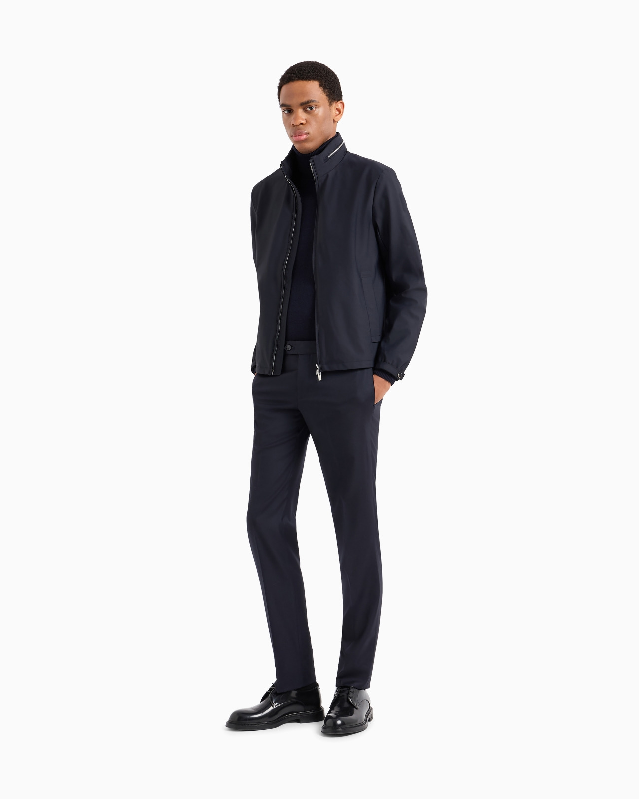 Full-zip nylon blouson with stowaway hood - 2