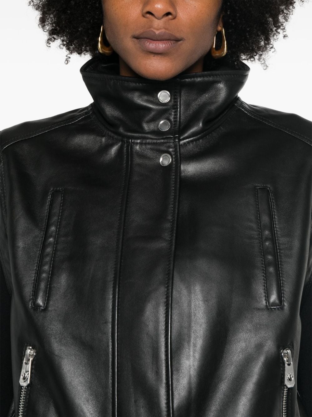 leather biker gilet - 5