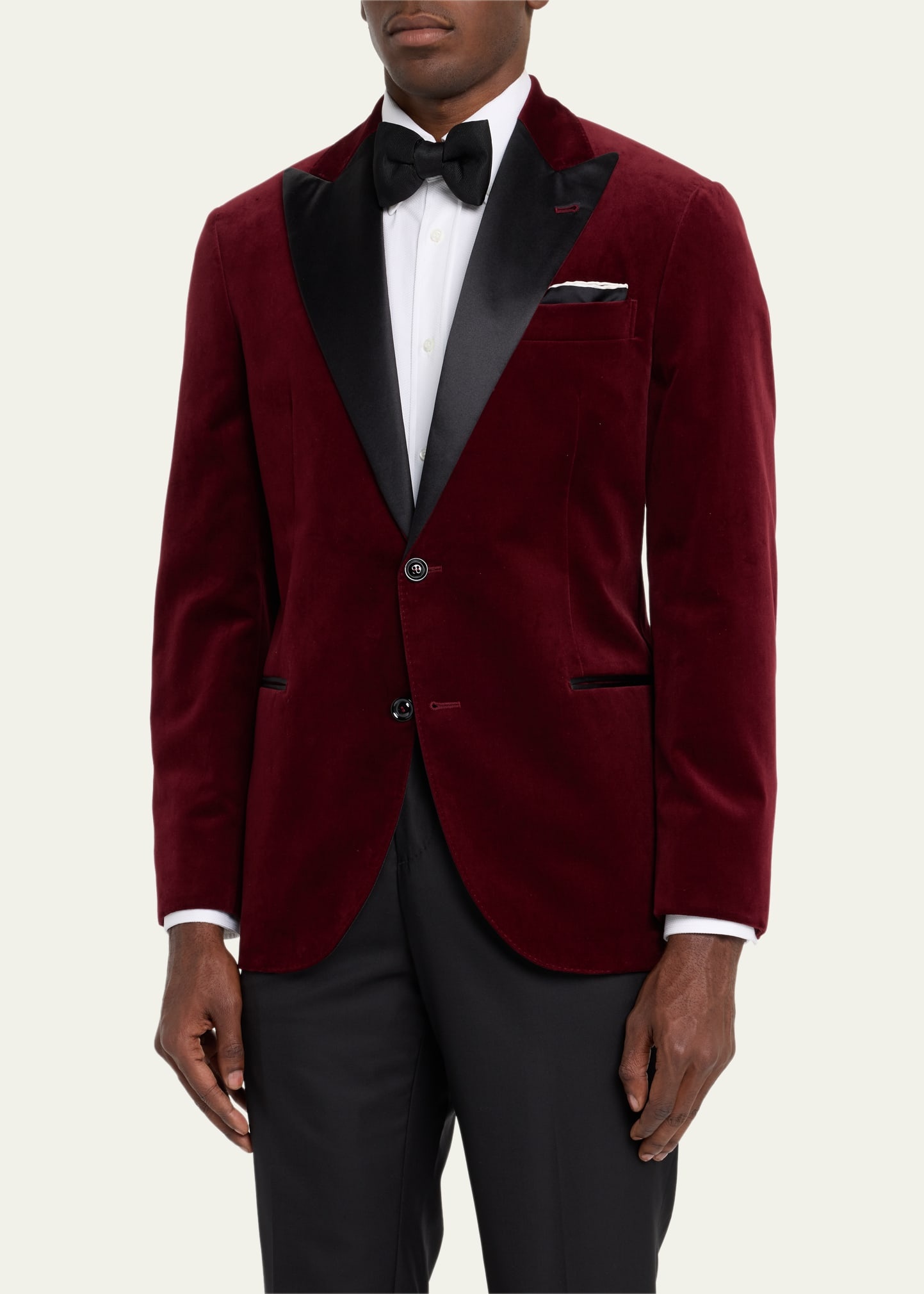 Men's Velvet Peak-Lapel Tuxedo Jacket - 4