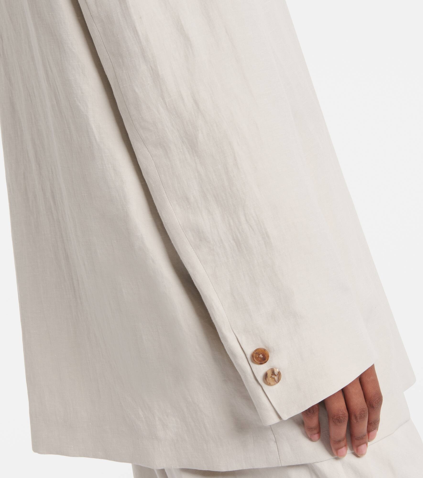 Nat double-breasted silk and linen blazer - 5