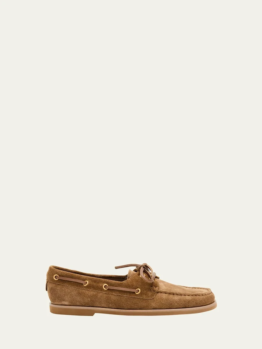 Suede Boat Shoes - 1