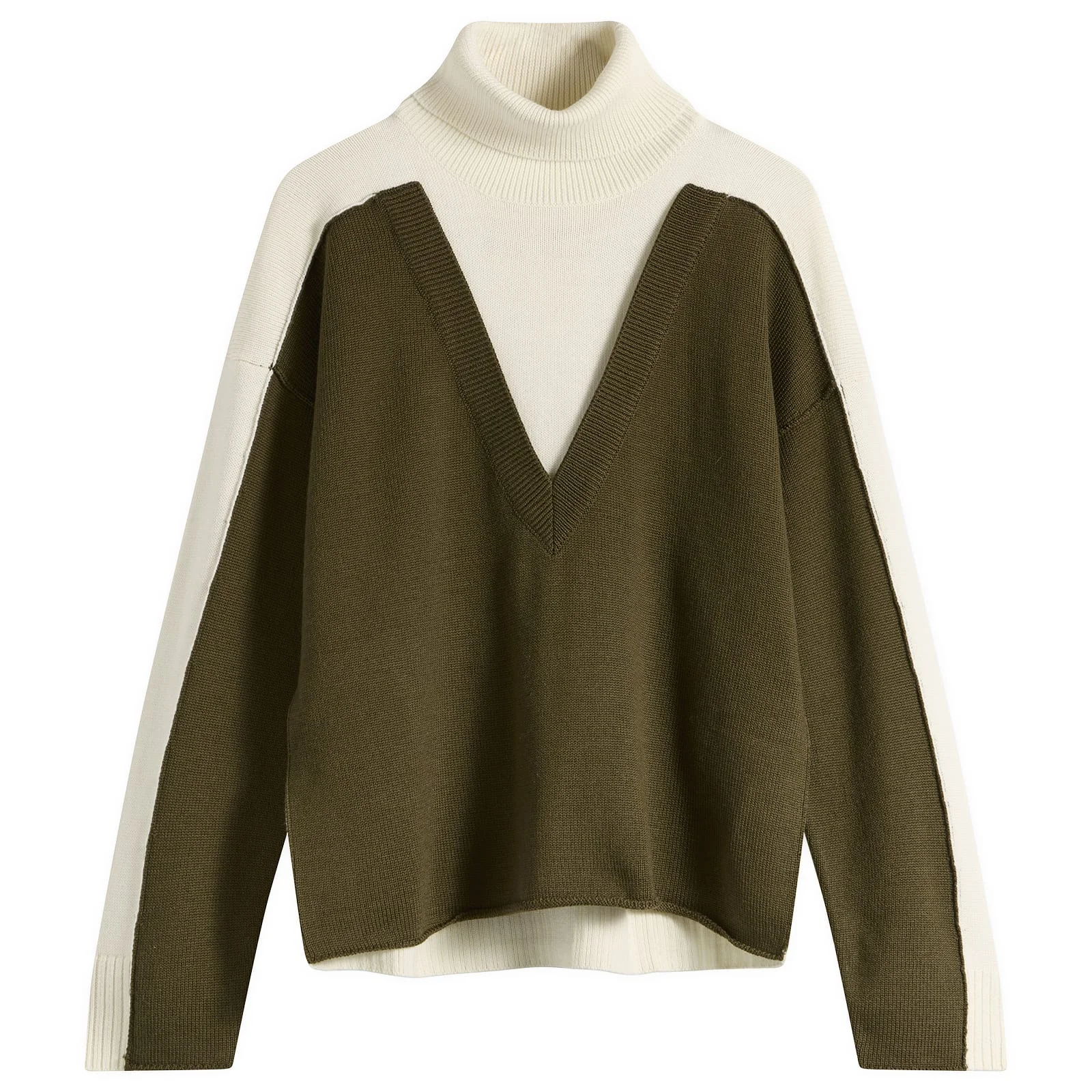 MM6 Maison Margiela V-Neck Knitted Double Layer Jumper - 1