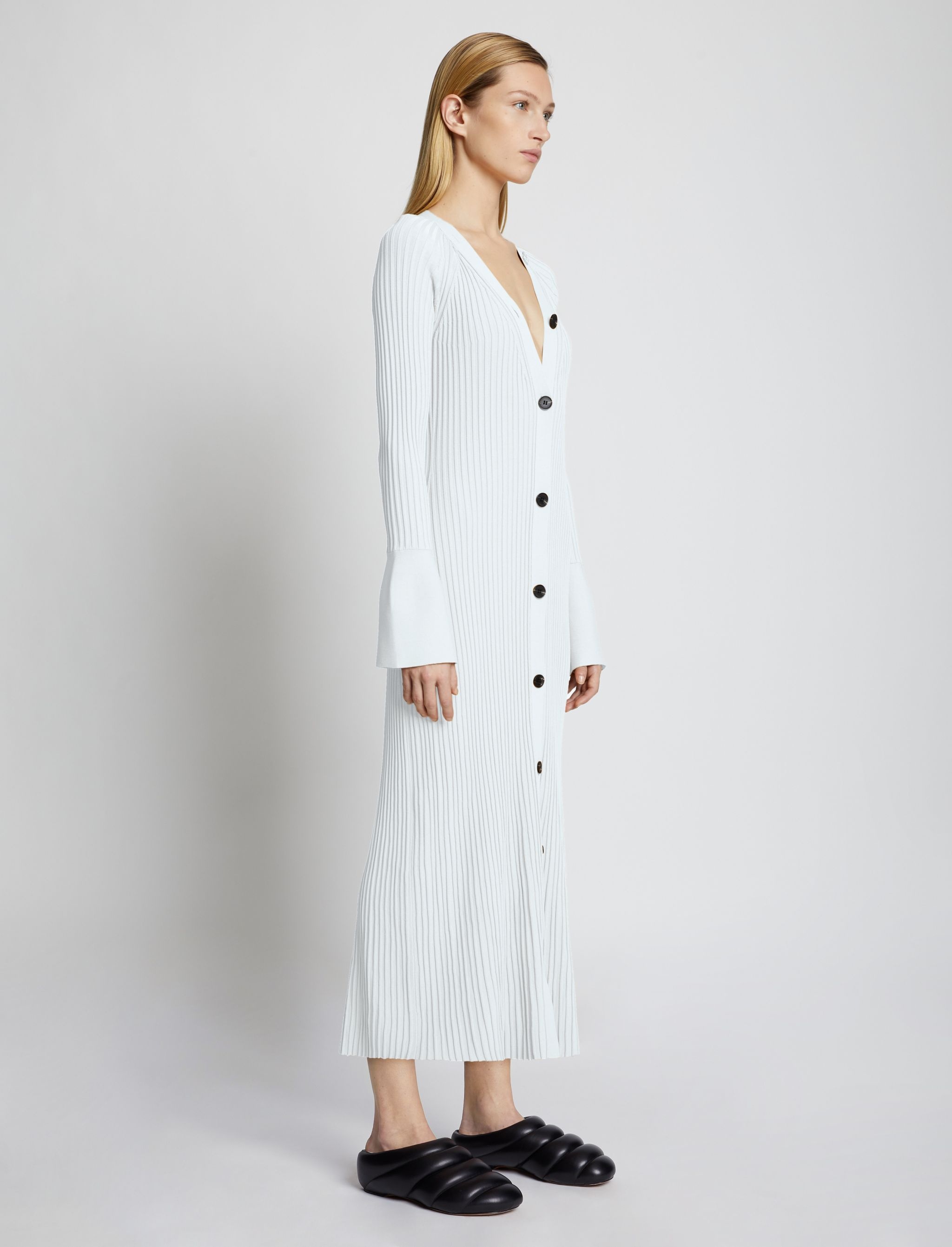 Rib Knit Cardigan Dress - 3
